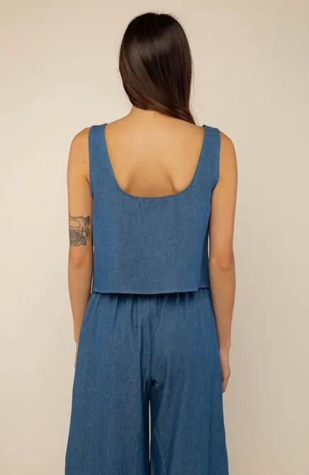 Looped Sleeveless Tie Top