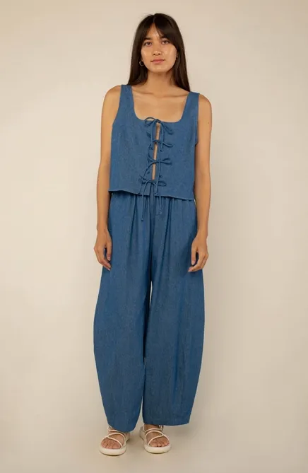 Looped Sleeveless Tie Top