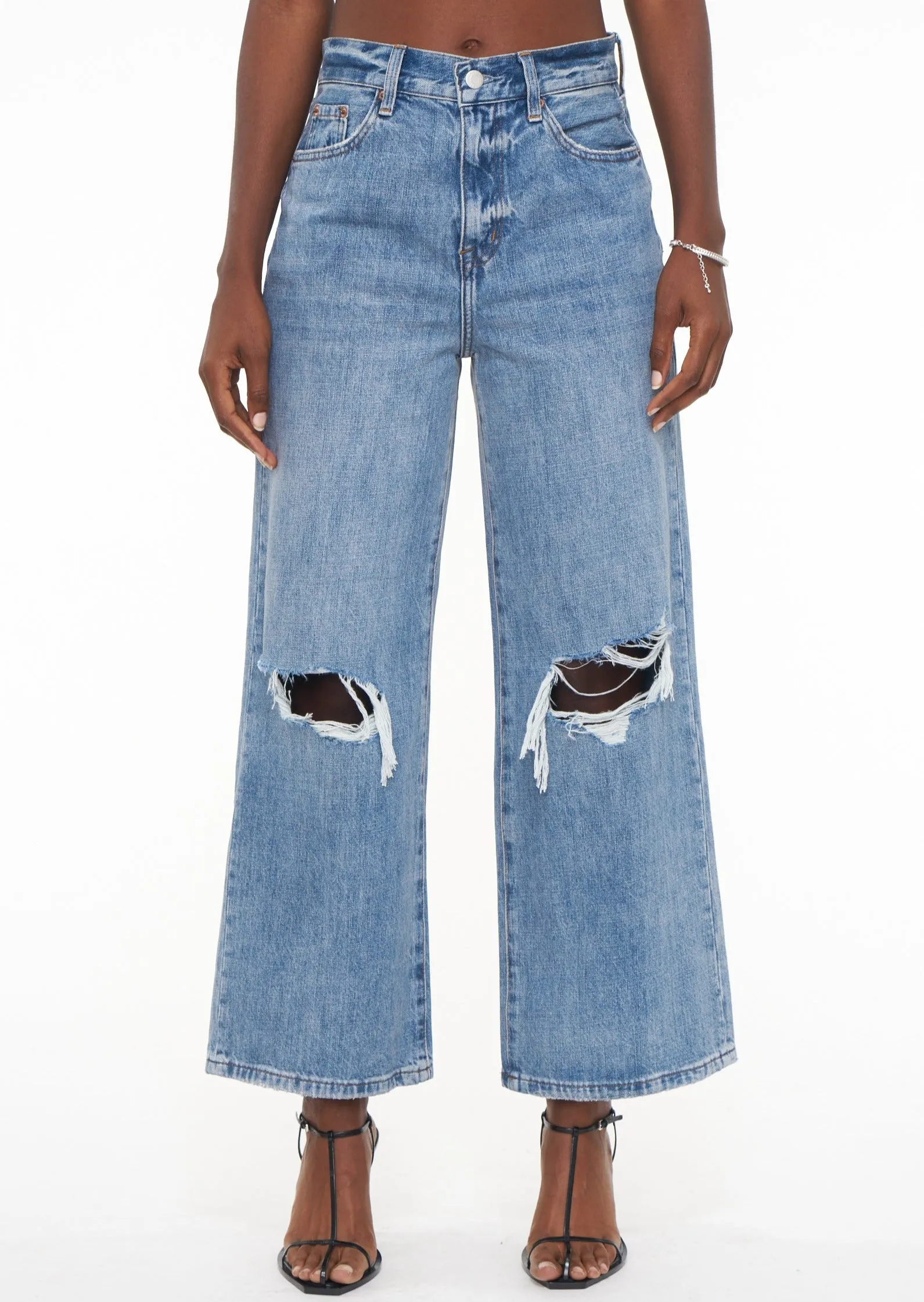 Loretta High Rise Wide Legs Jean | Castro Distressed