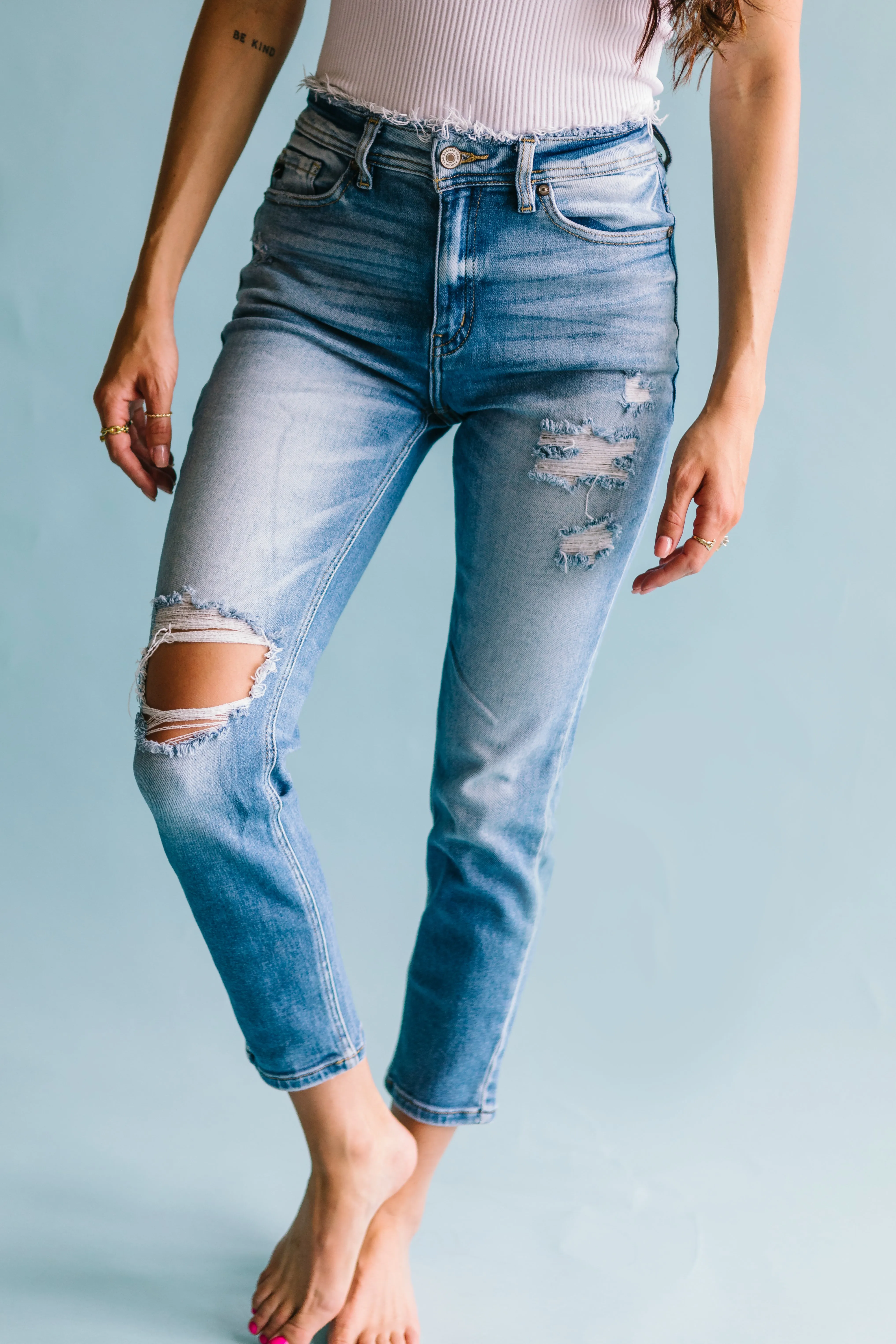 Love Me Straight Leg KanCan Jeans in Light Wash