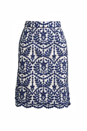 Lucky be a Lady Skirt in Blue and White