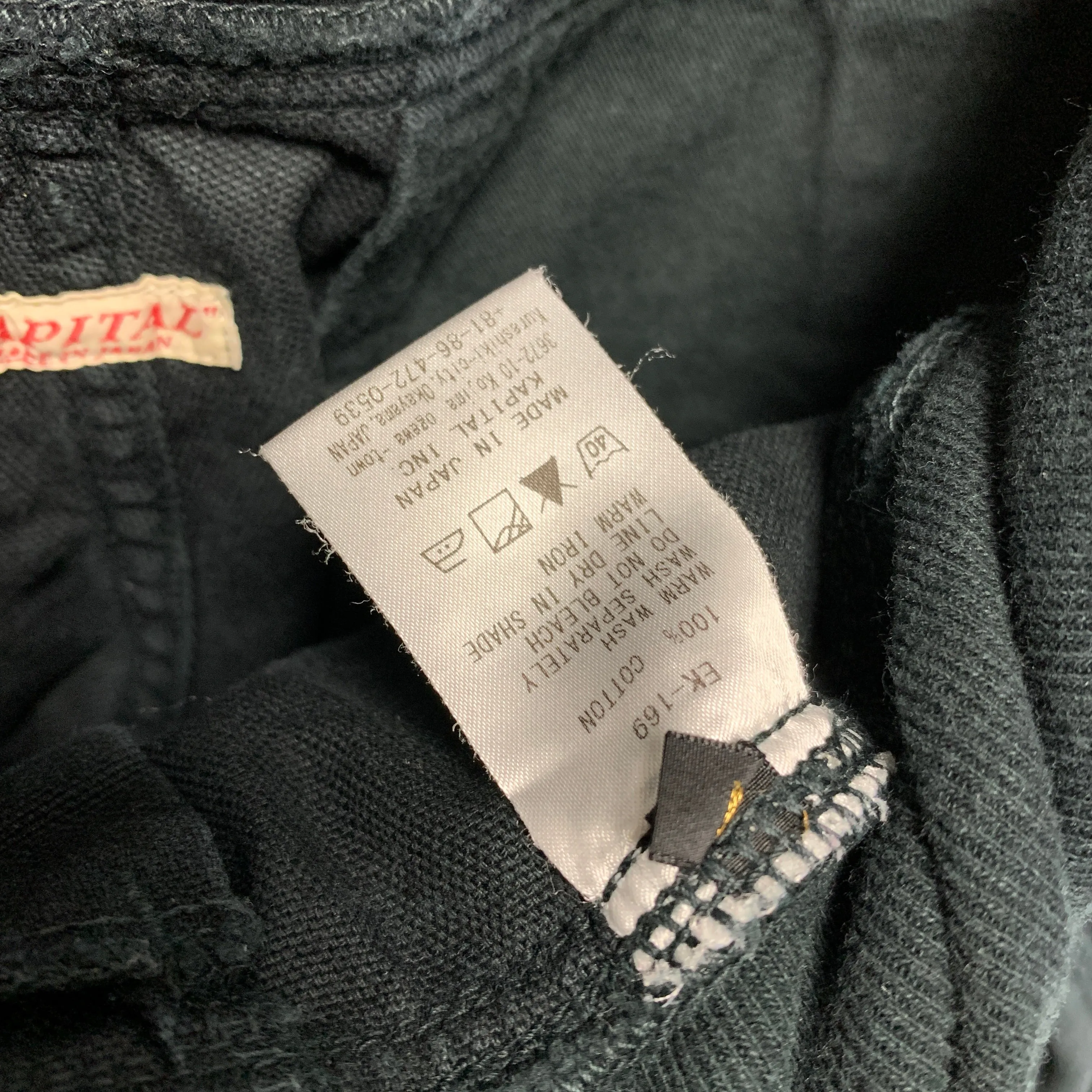 [M] Kapital Cotton Canvas Saurel Nouvelle Pants Black