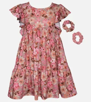 Maeve Floral Knit Dress with Scrunchies