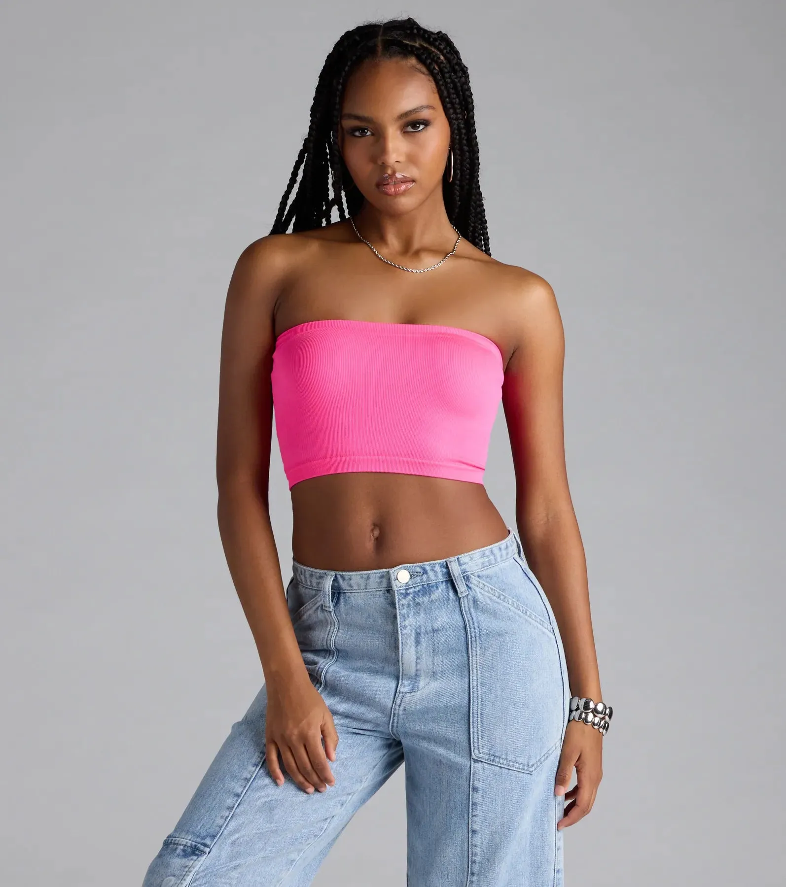 Major Fave Ribbed Knit Bandeau Top