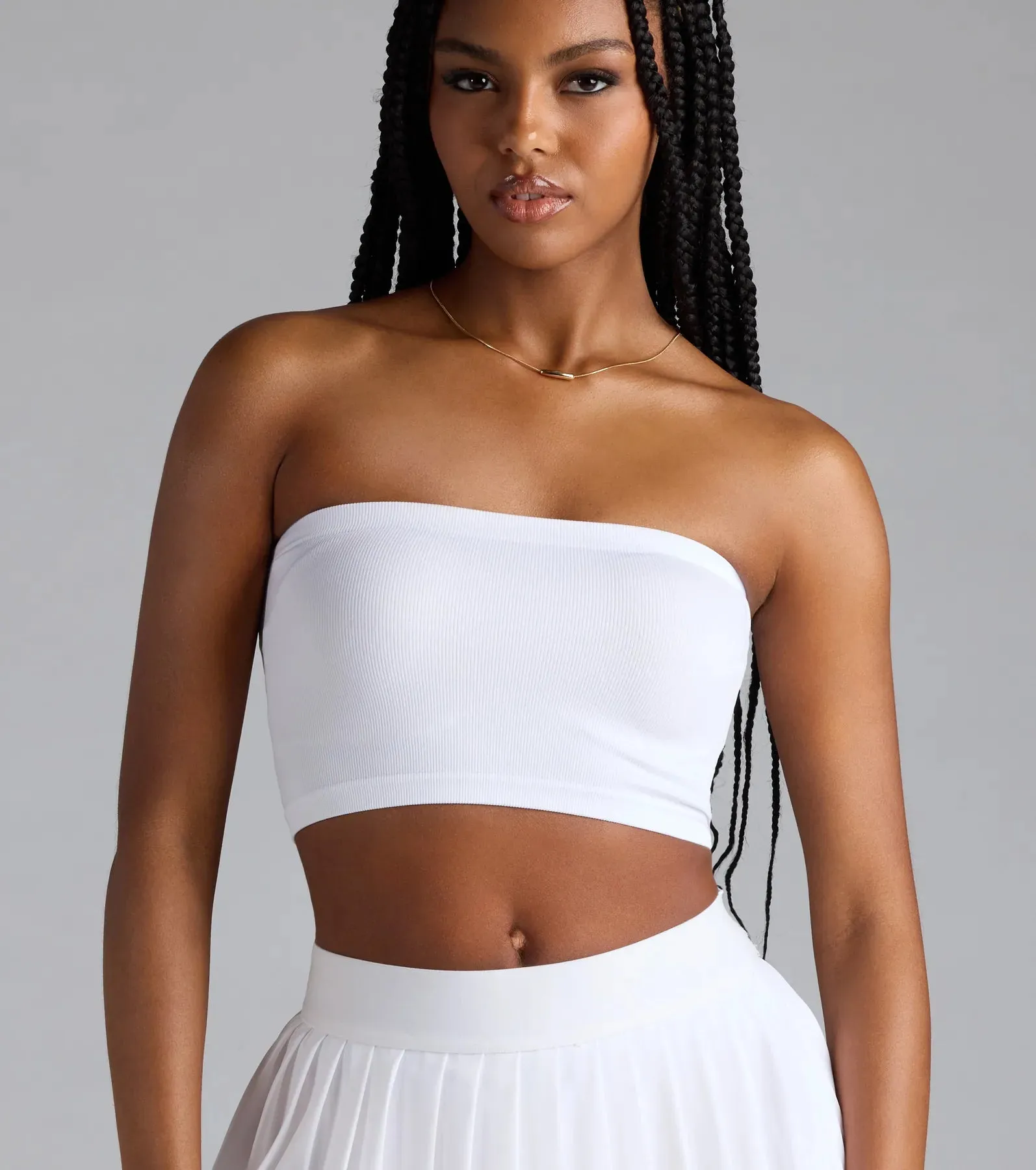 Major Fave Ribbed Knit Bandeau Top