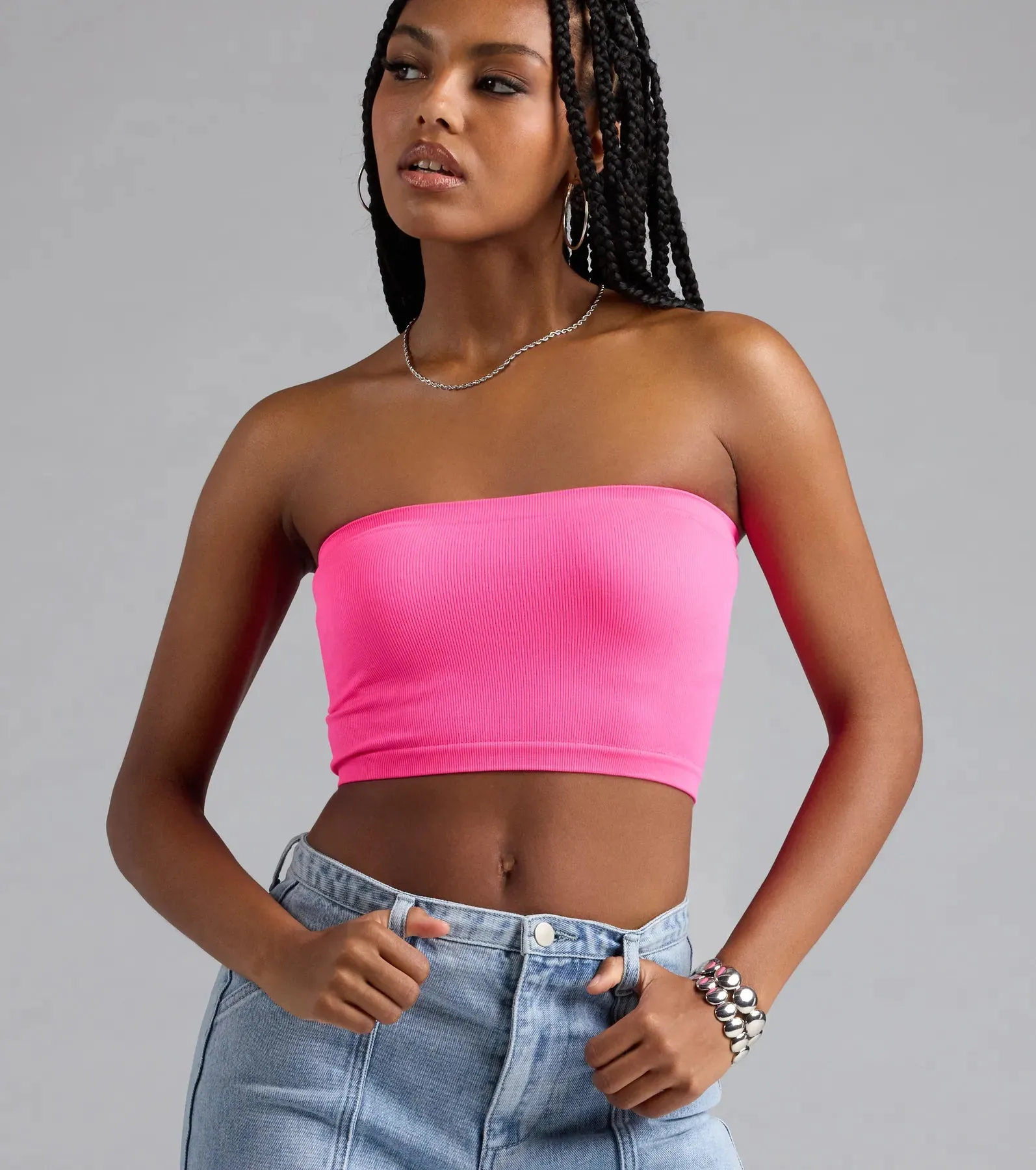 Major Fave Ribbed Knit Bandeau Top