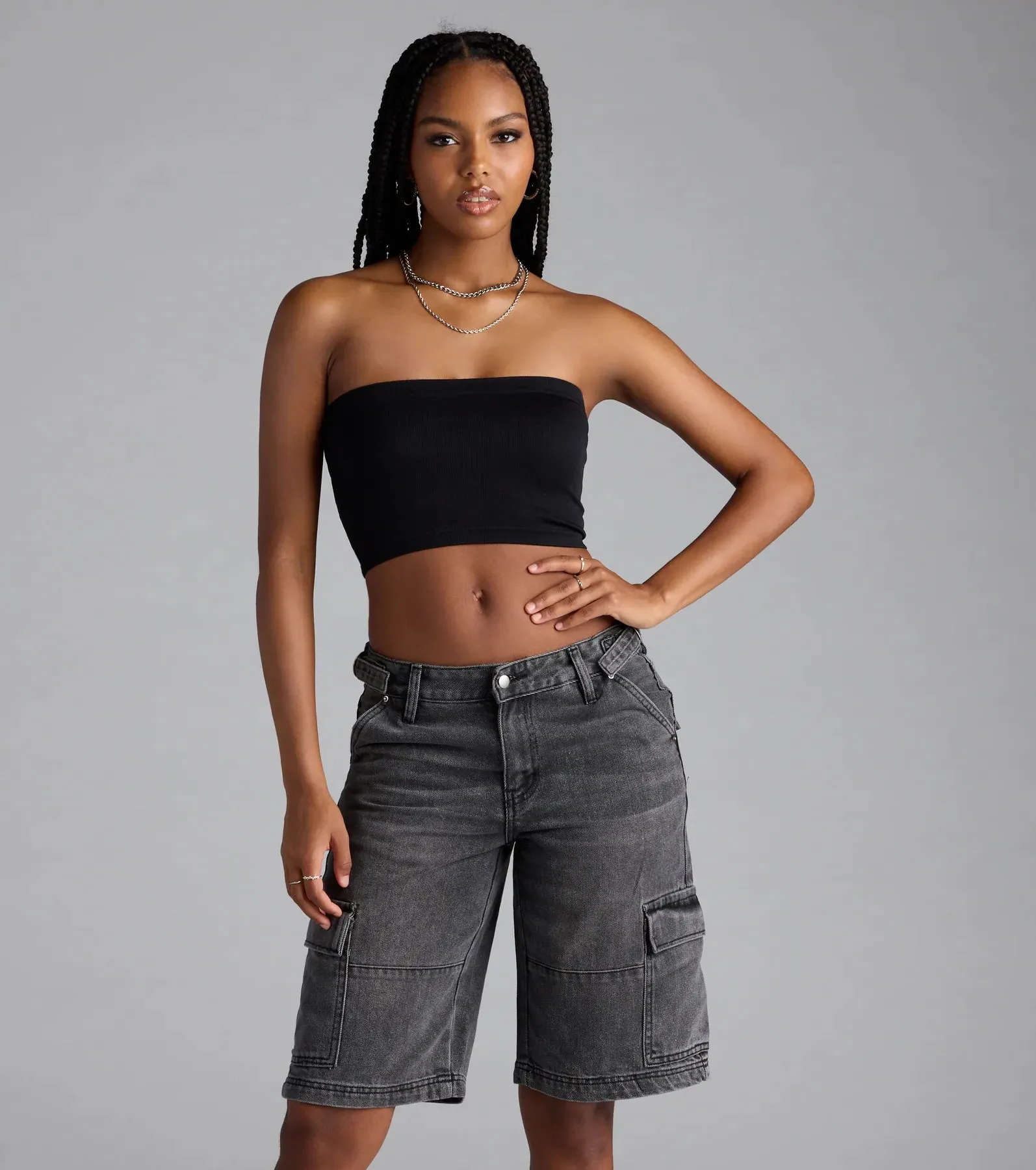 Major Fave Ribbed Knit Bandeau Top