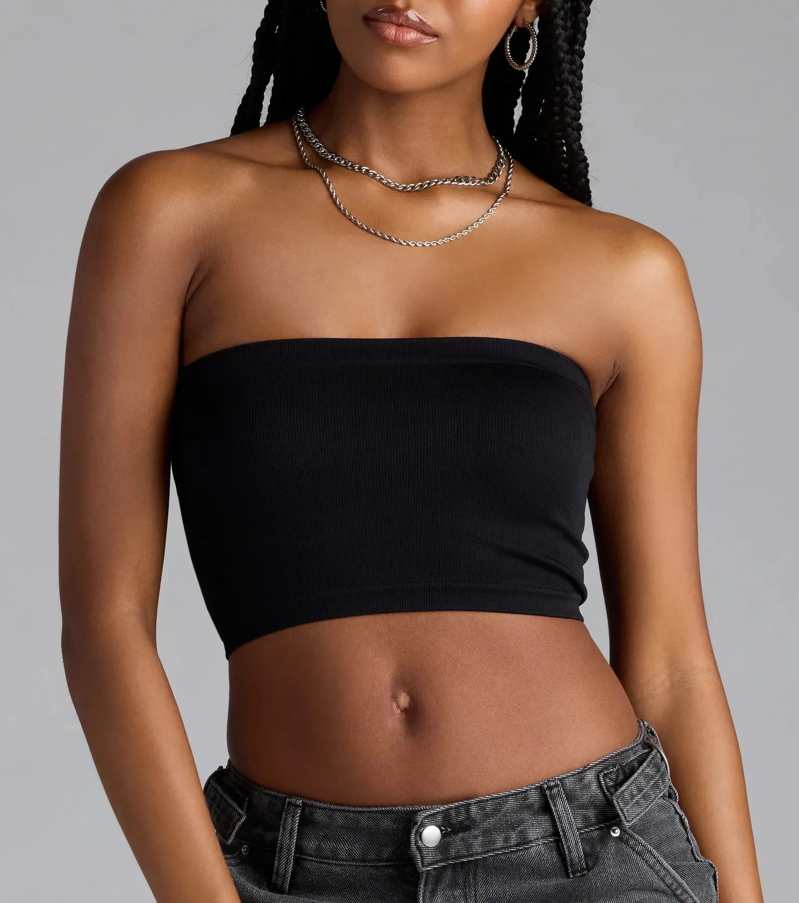 Major Fave Ribbed Knit Bandeau Top