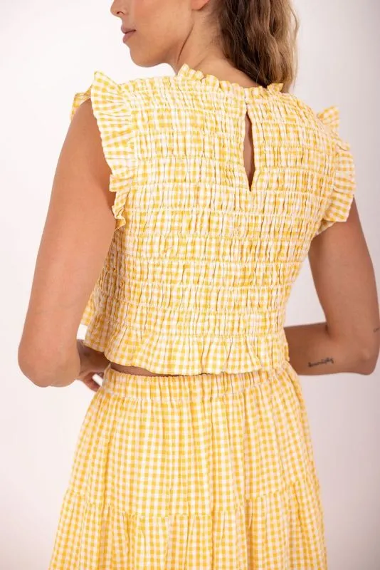 Malone Top - Yellow Gingham