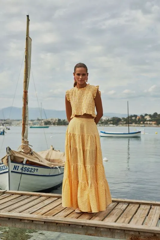 Malone Top - Yellow Gingham