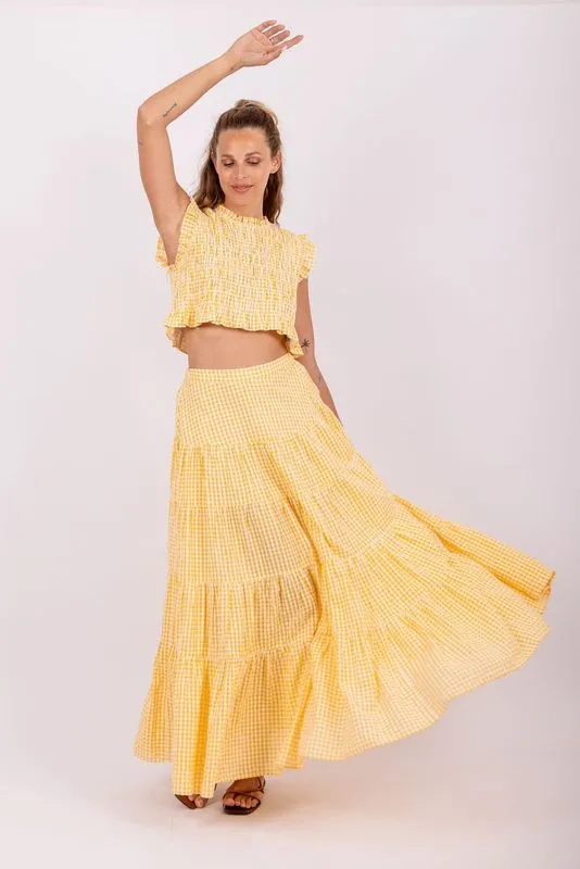 Malone Top - Yellow Gingham