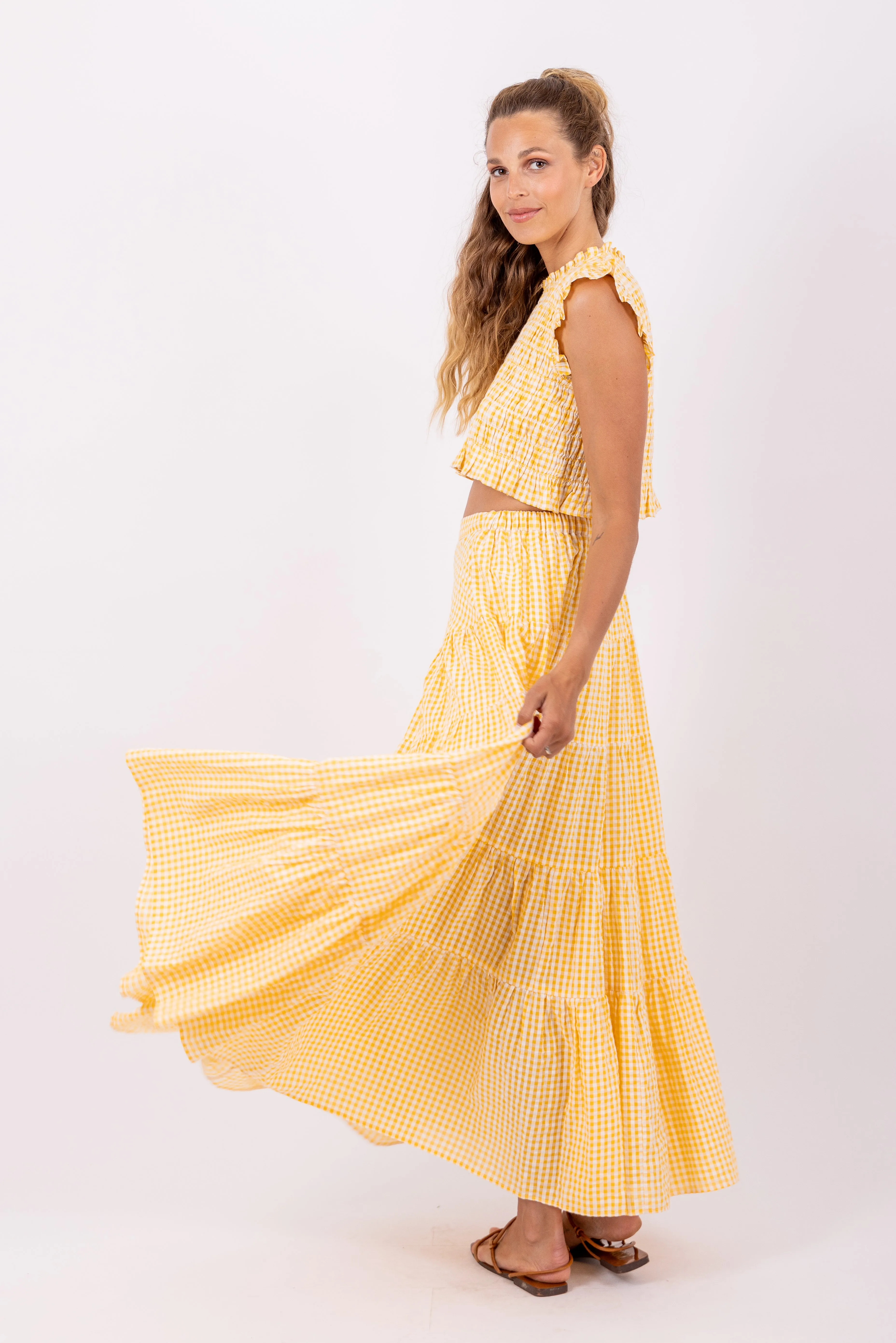 Malone Top - Yellow Gingham