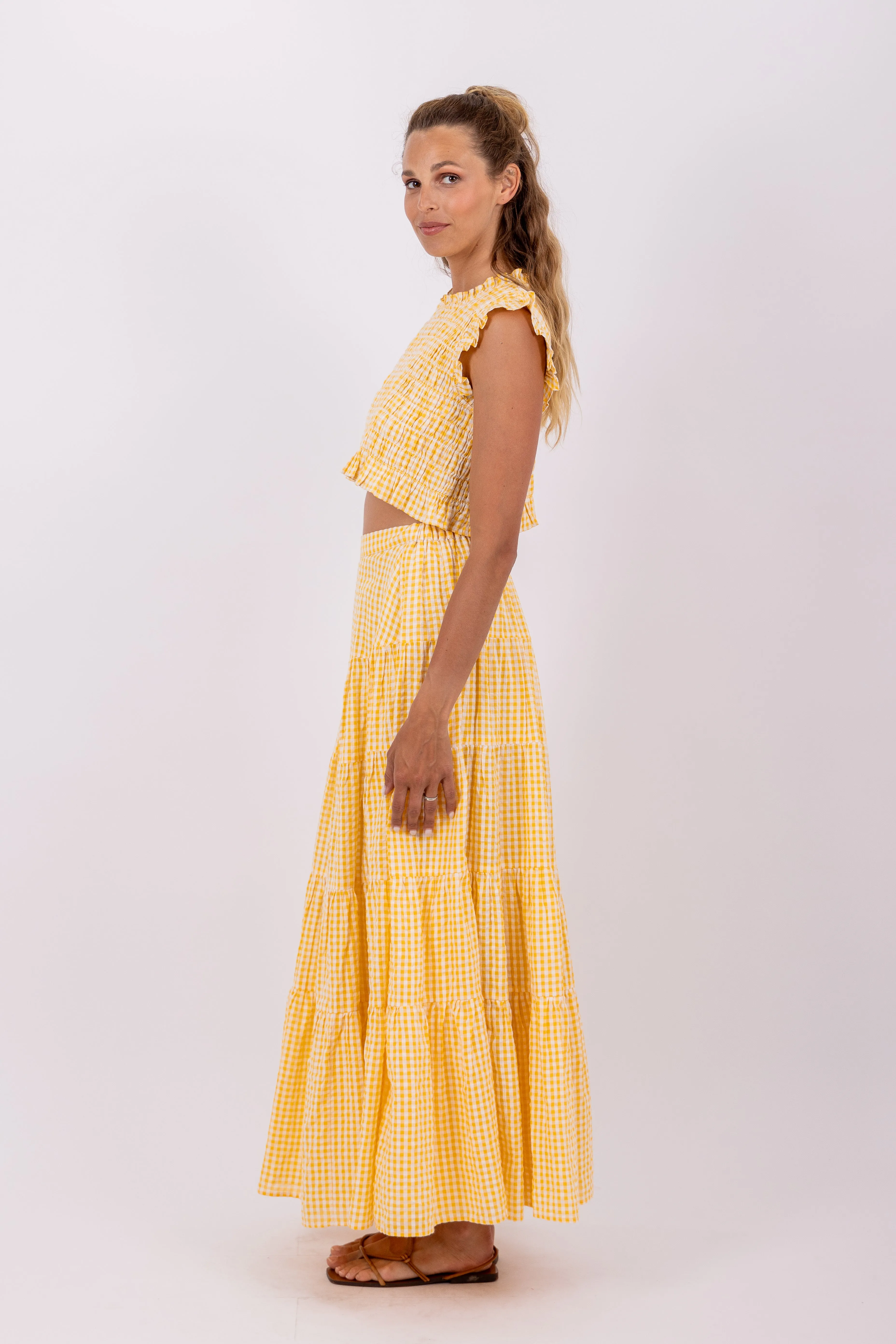 Malone Top - Yellow Gingham