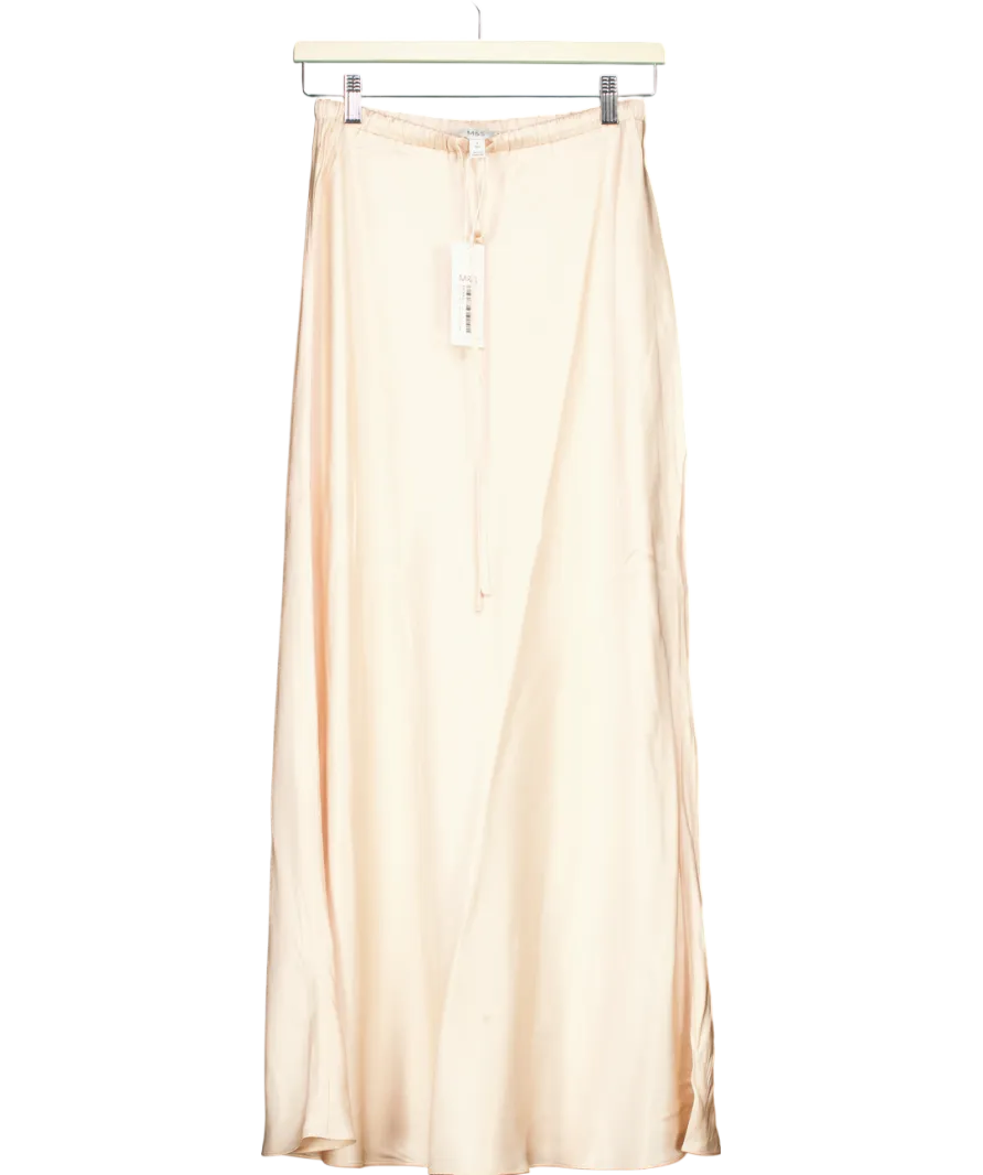 M&S Nude Viscose Slip Skirt UK 8