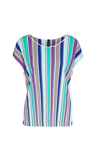 Marccain Stripe Cap Sleeve Tee Nc6109m06