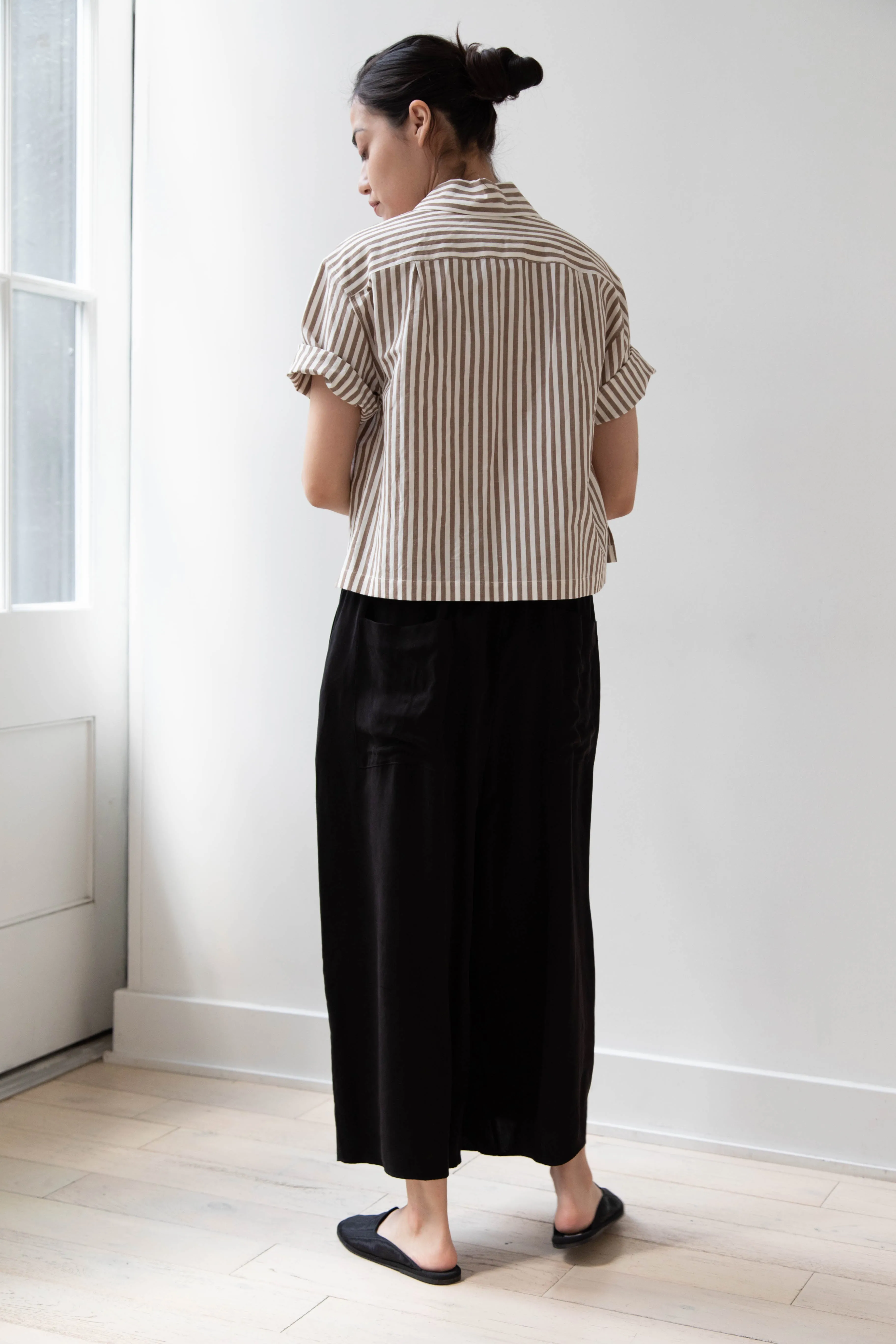 Margaret Howell | Drop Pocket Shirt in Cinnamon & Off-White