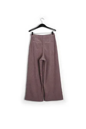 Mauve wide-leg corduroy pants