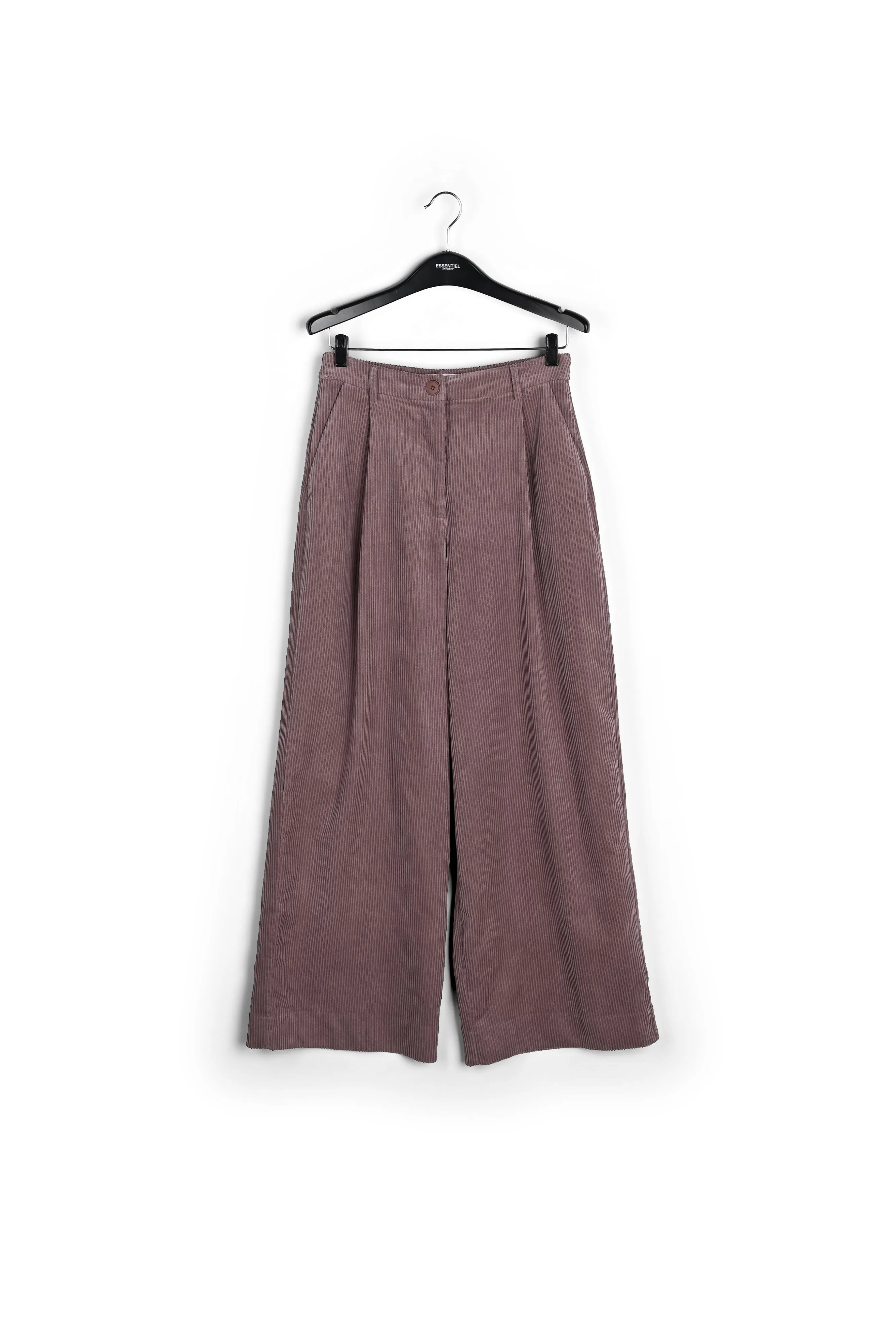 Mauve wide-leg corduroy pants
