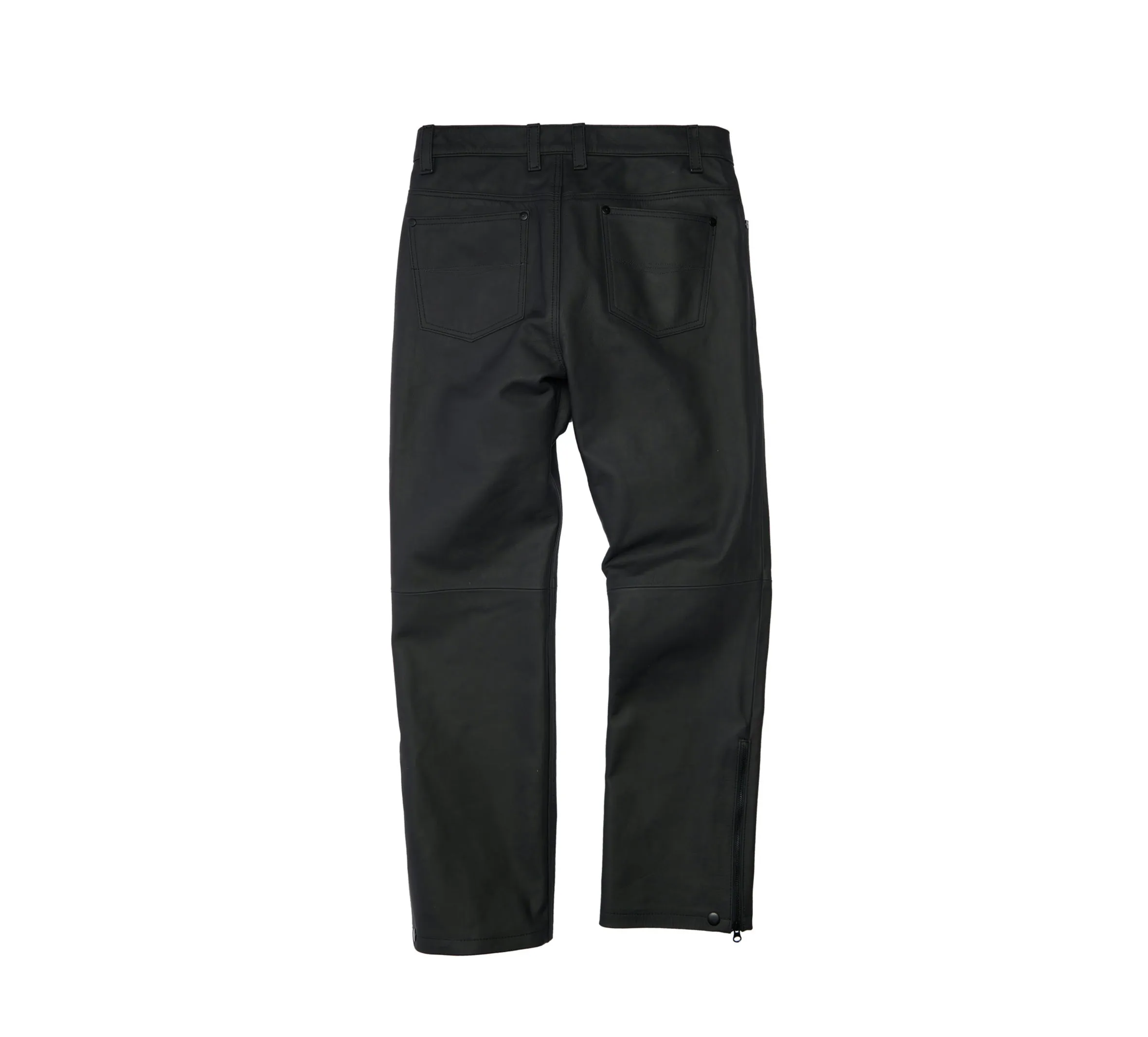 Men's Bar & Shield Leather Pant - Jet Black
