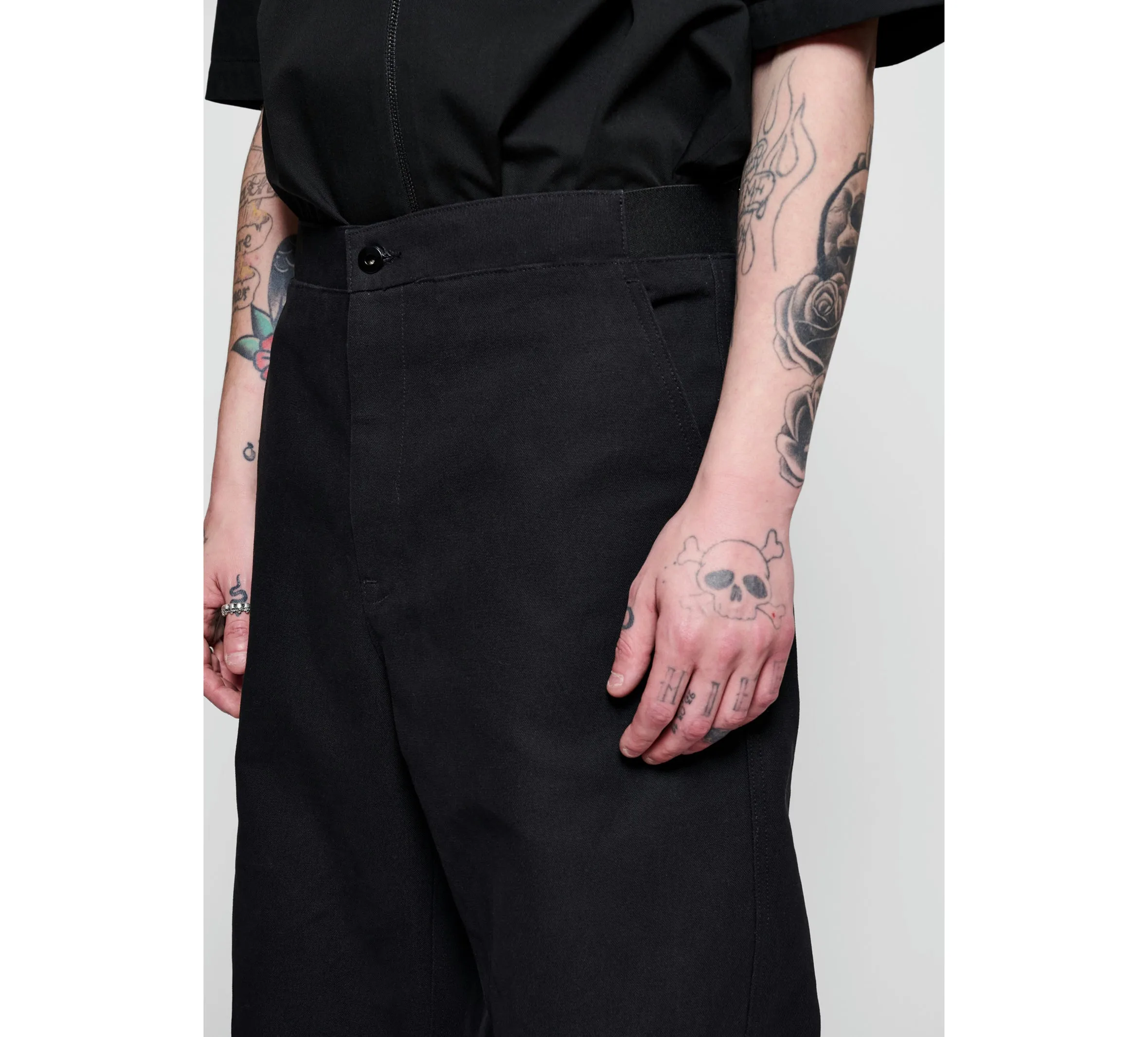 Men's Canvas Moto Mechanic Straight Leg Pant - Jet Black