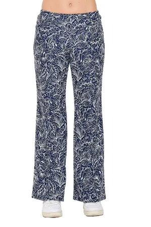 Mercedes Wide Leg Pants W/ Leaves Design