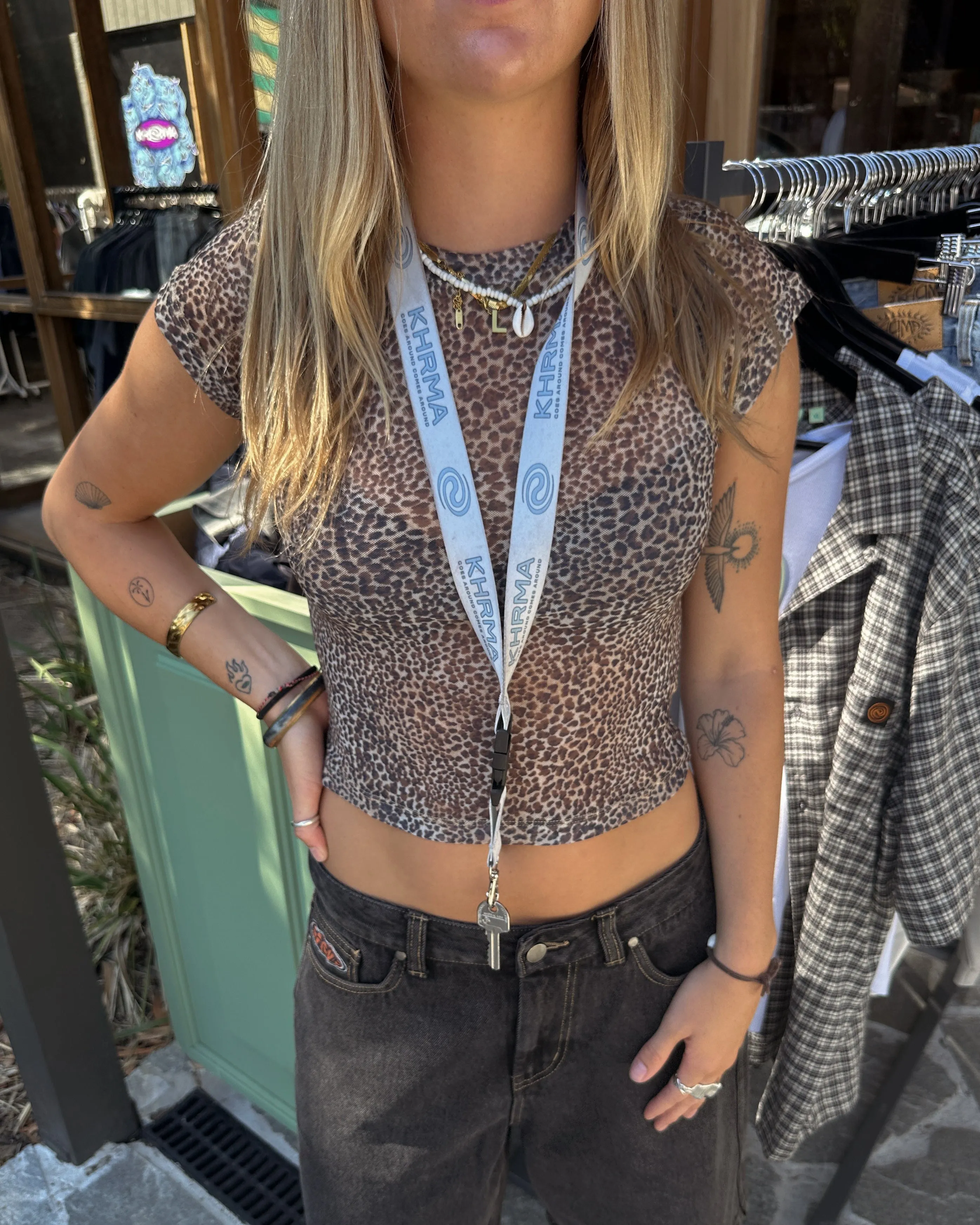 Mesh Baby Tee - Carmella Leopard