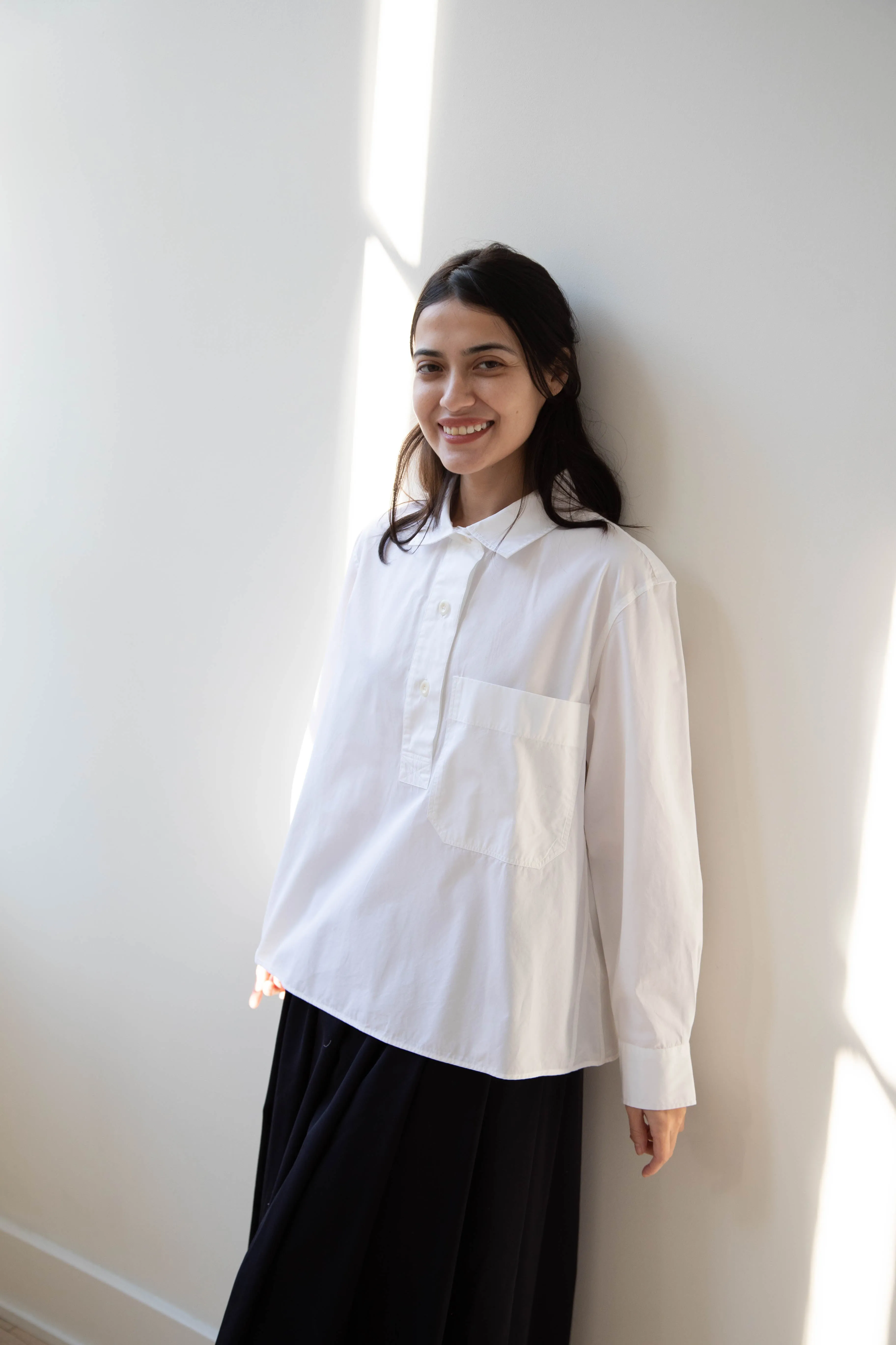 MHL | Big Pocket Swing Shirt in White