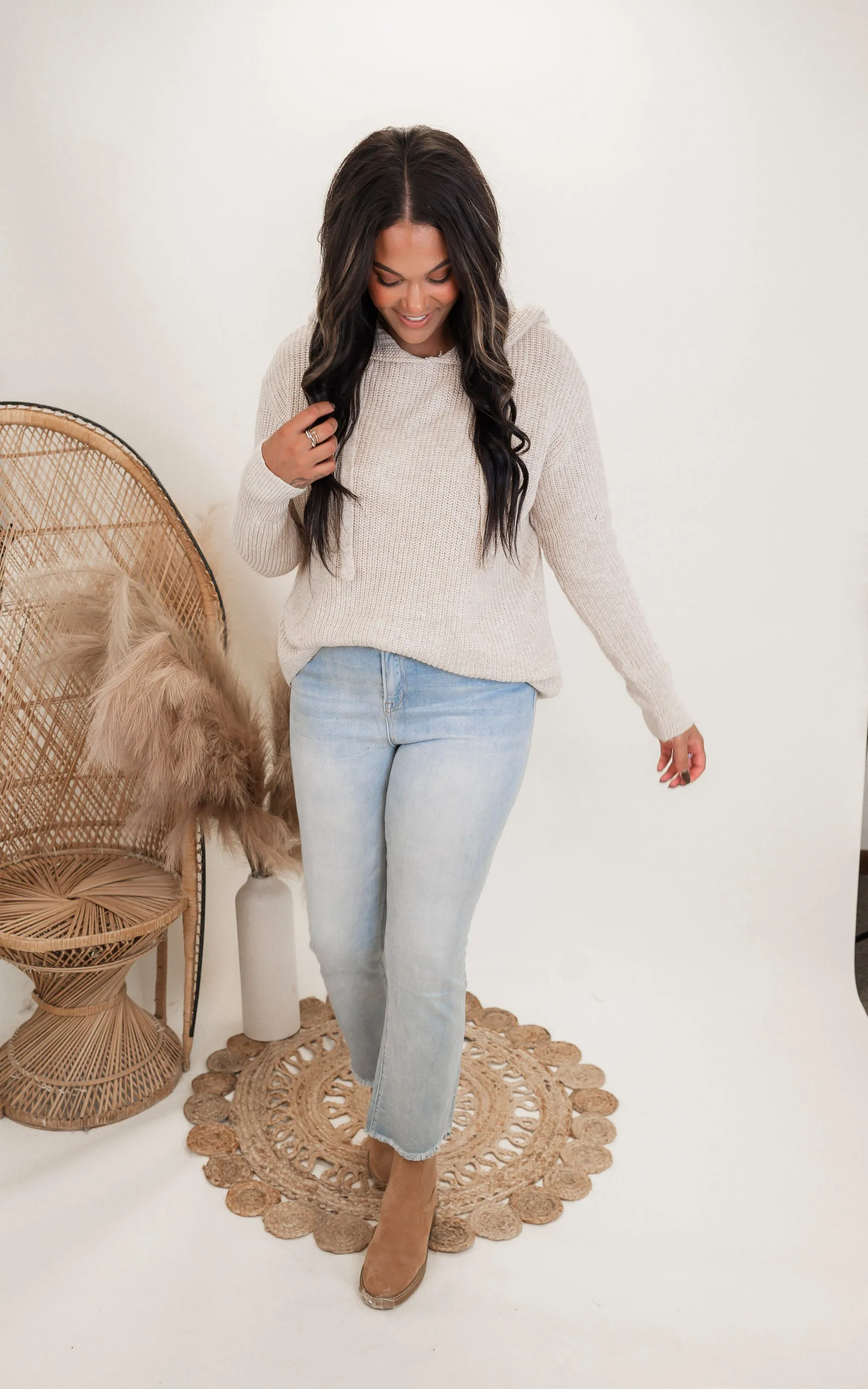 MICA | Uranian Blue High Rise Crop Straight Denim Jeans*
