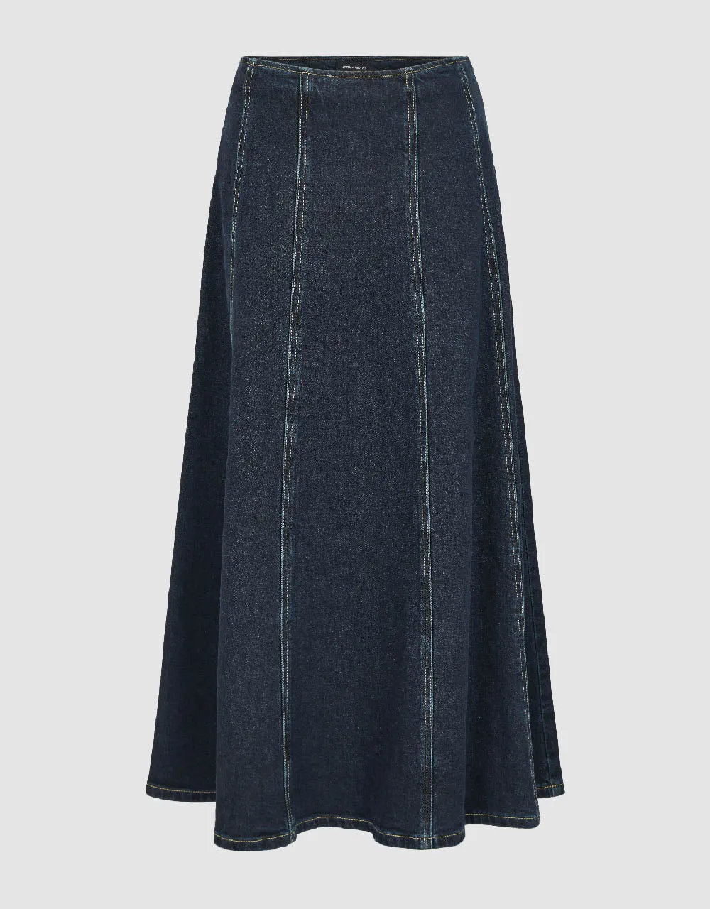 Midi A-Line Denim Skirt