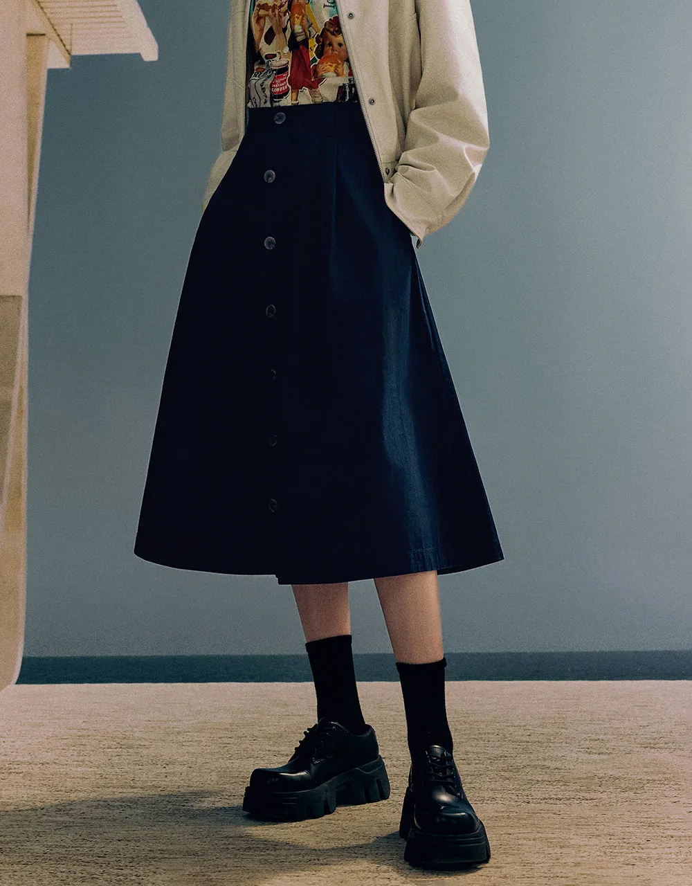 Midi A-Line Skirt