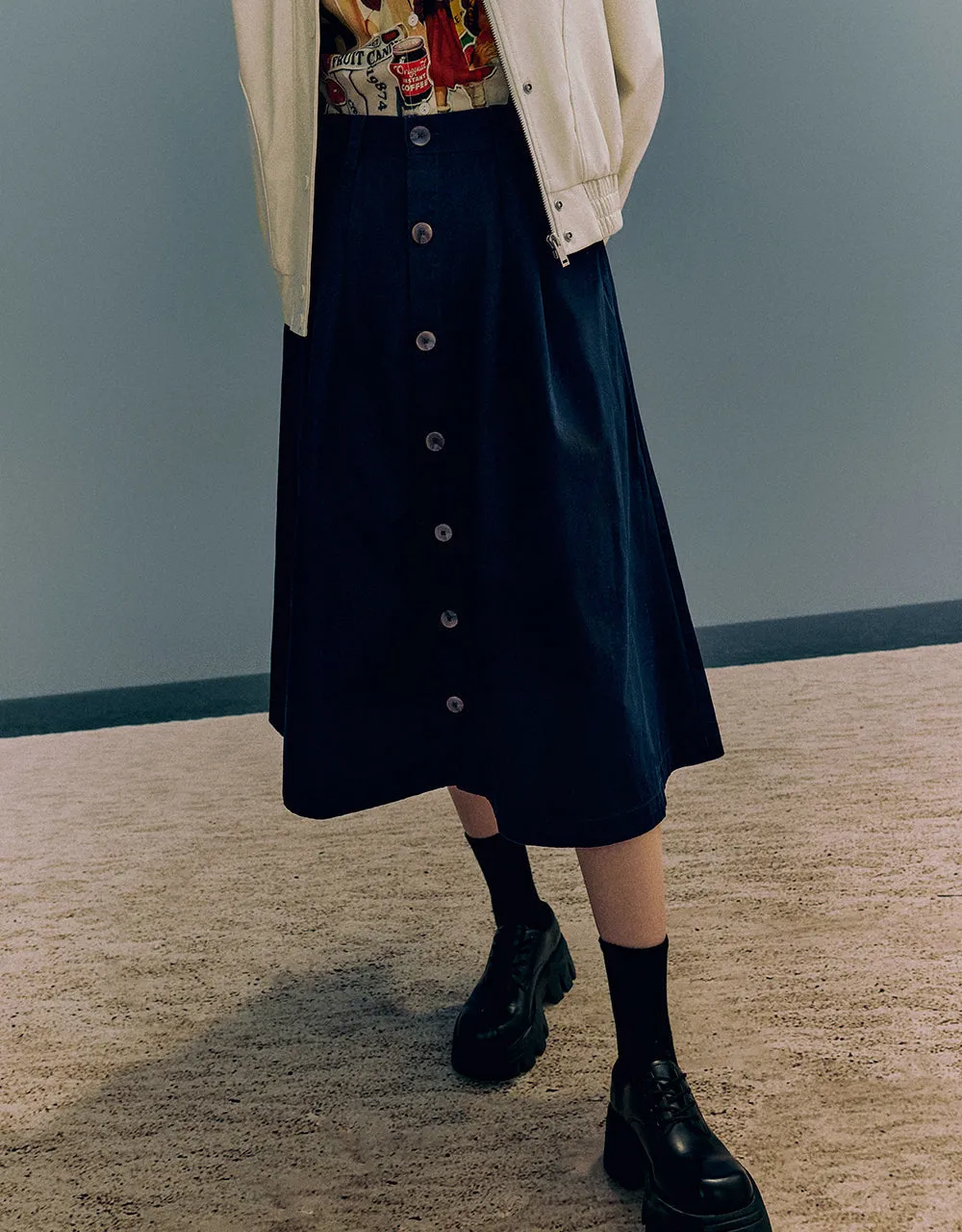 Midi A-Line Skirt