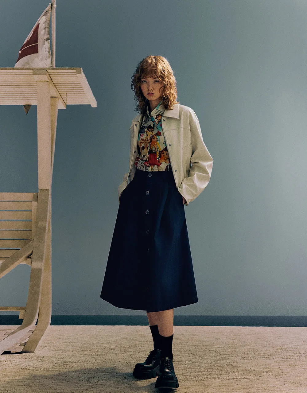 Midi A-Line Skirt