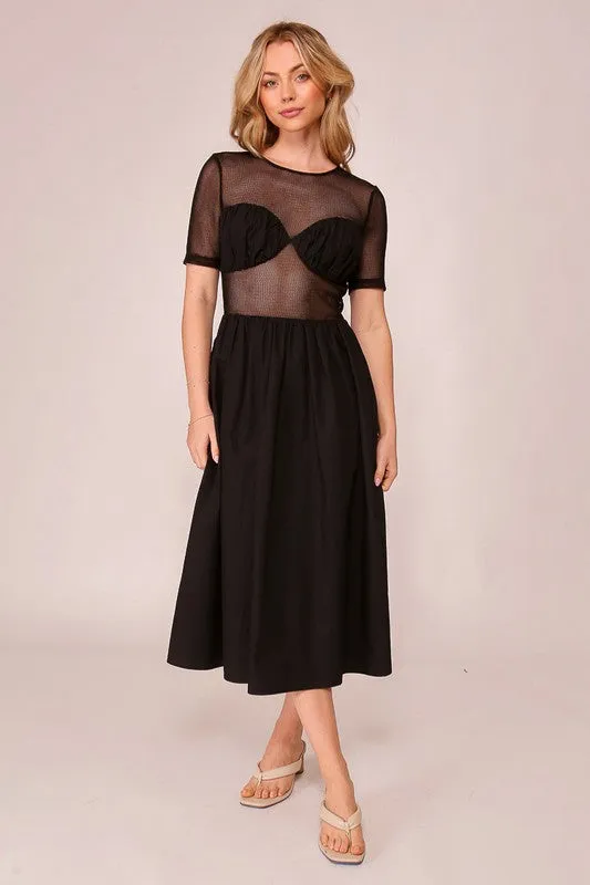 Midi Net Fabric Dress