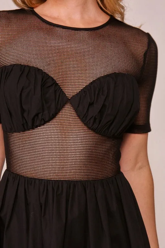 Midi Net Fabric Dress
