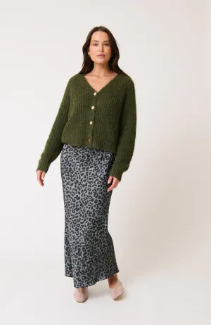 MILLIE SLIP SKIRT || KHAKI LEOPARD