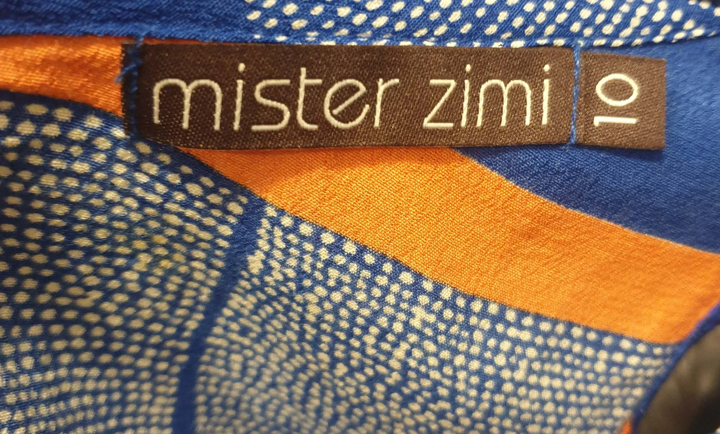 Mister Zimi blue print cropped sleeveless top size 10