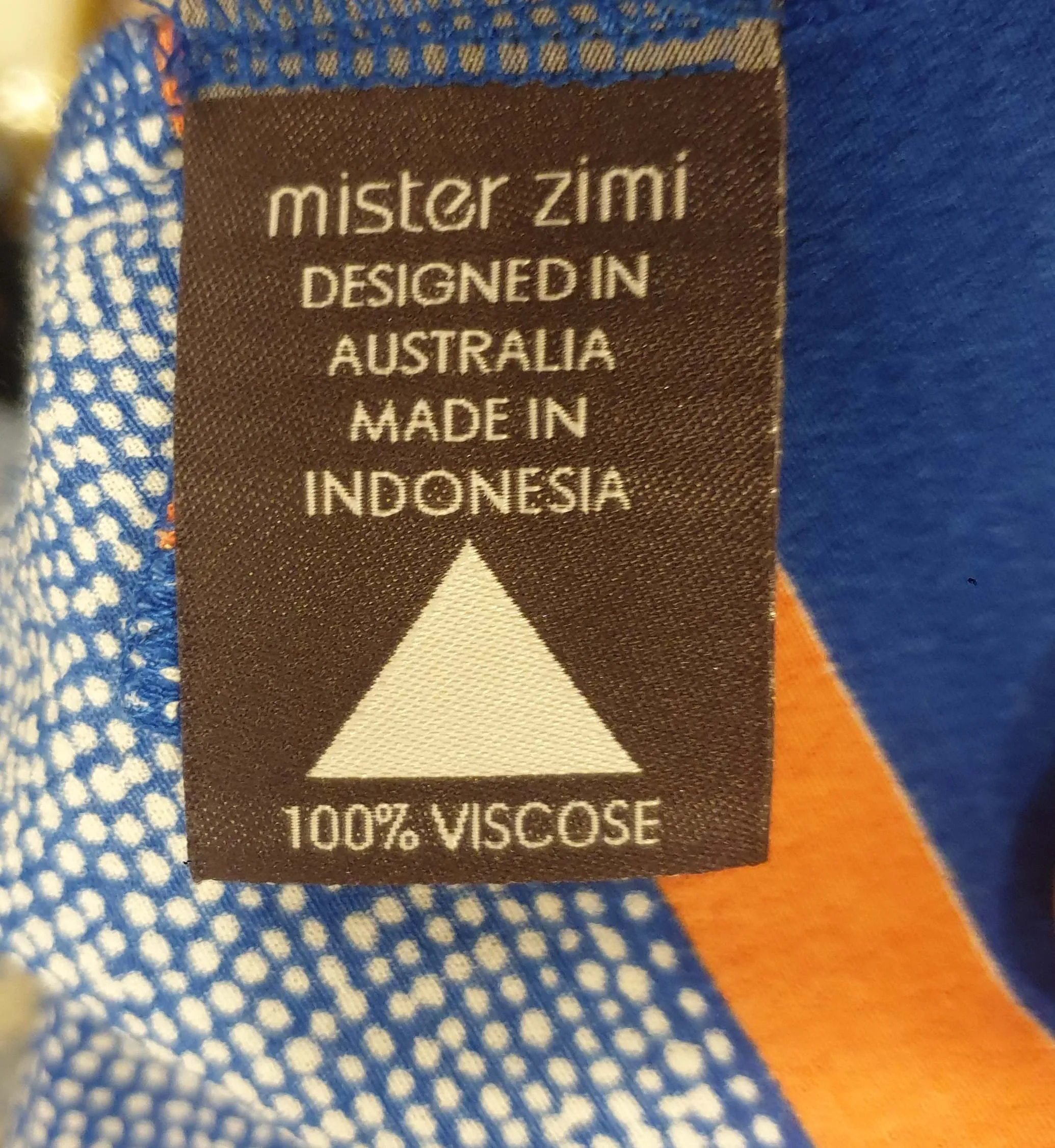 Mister Zimi blue print cropped sleeveless top size 10