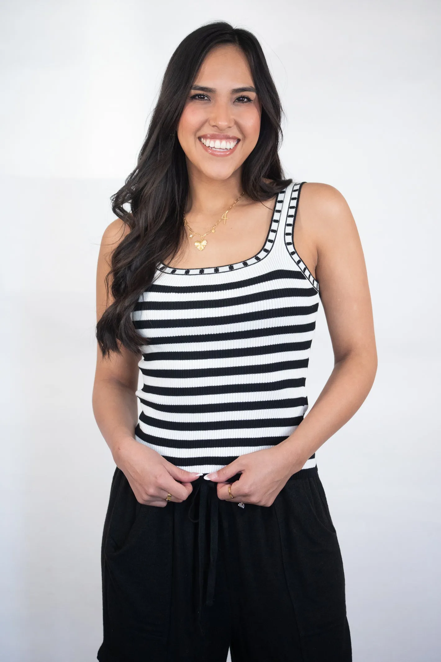 MONACO STRIPED KNIT TANK