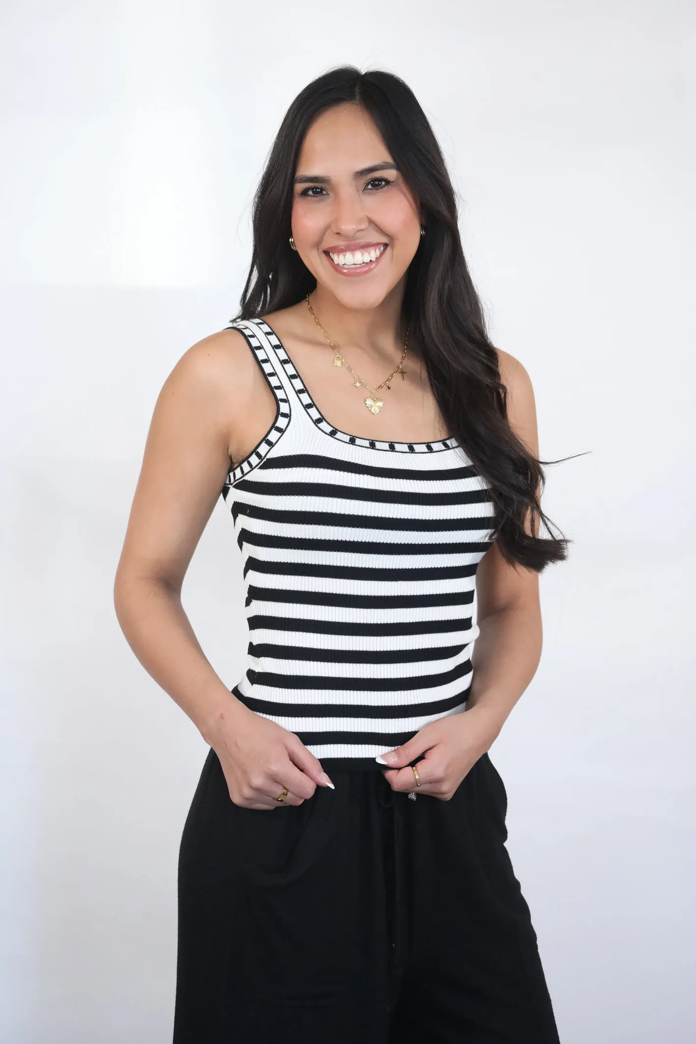 MONACO STRIPED KNIT TANK