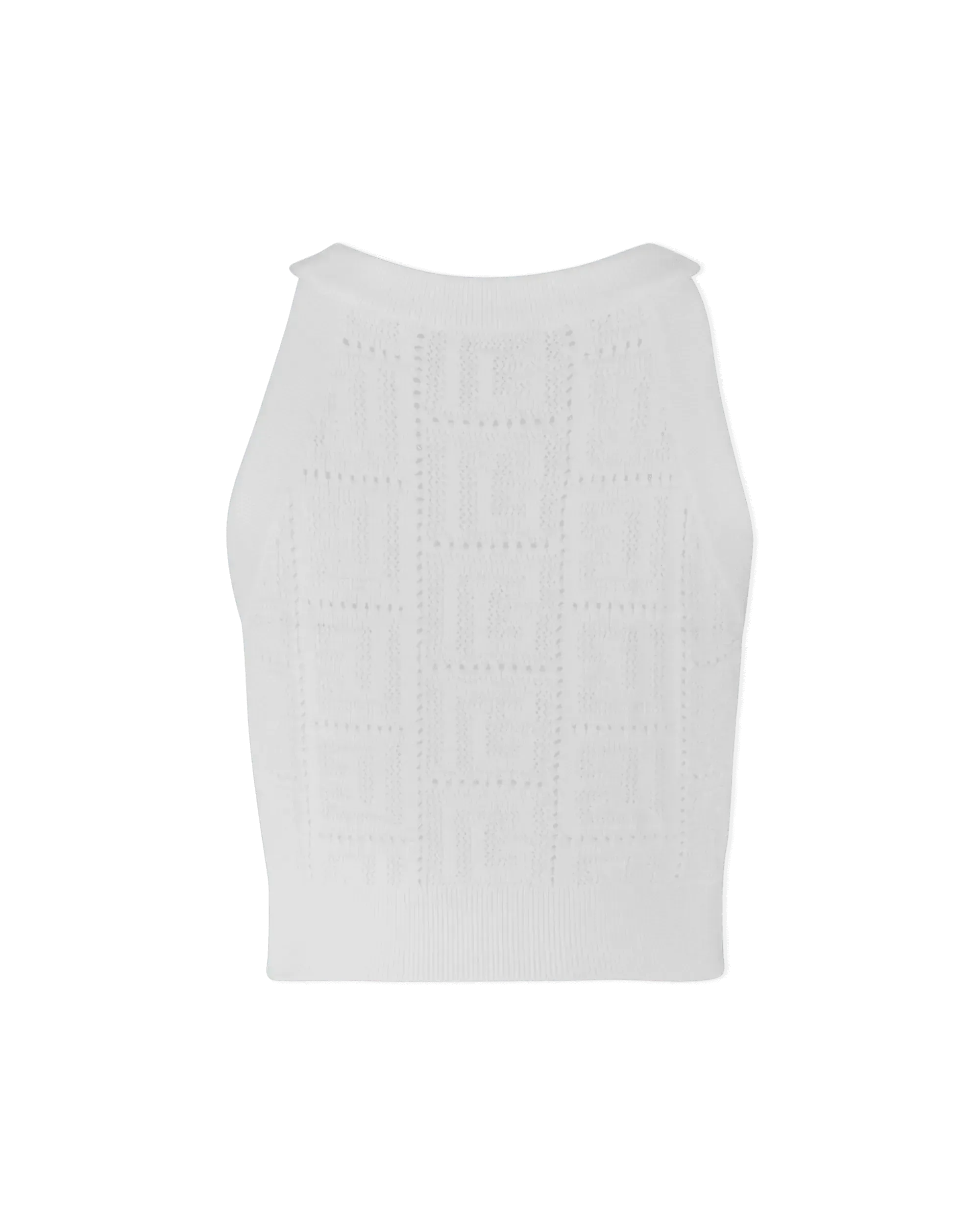 Monogram Mesh Knit Crop Top