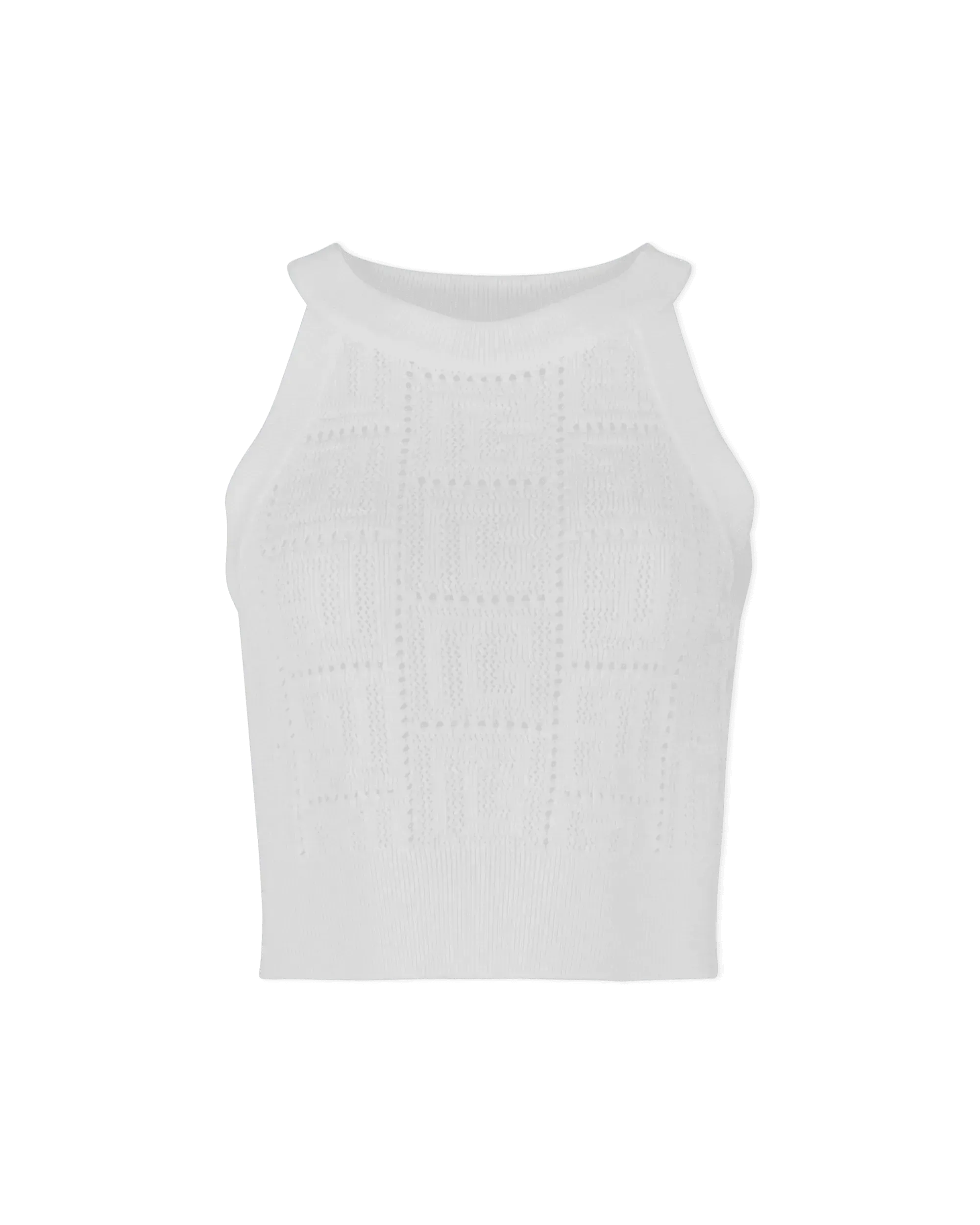 Monogram Mesh Knit Crop Top