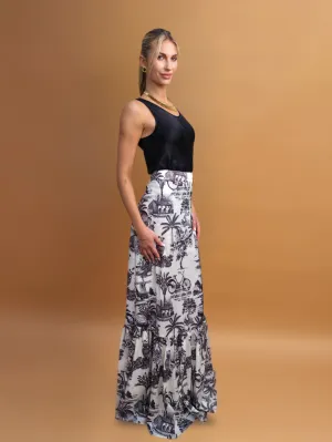Monroe Novelty Tropical Print Maxi Skirt for Tall Women
