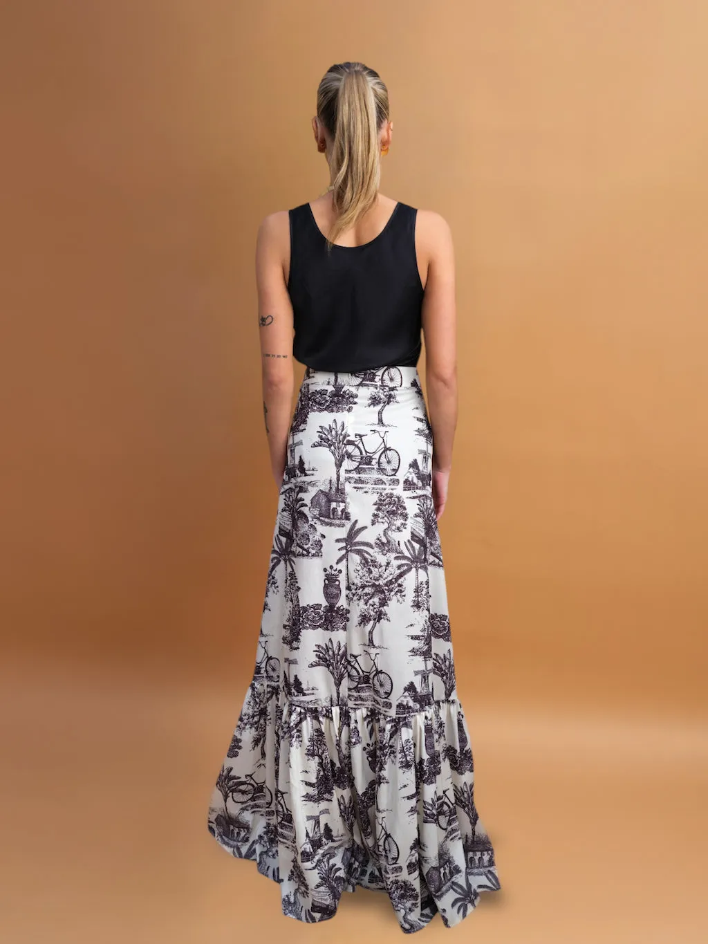 Monroe Novelty Tropical Print Maxi Skirt for Tall Women