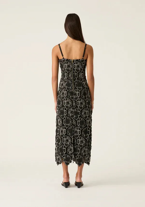 Mos the Label - Dahlia Lace Midi Dress - Black