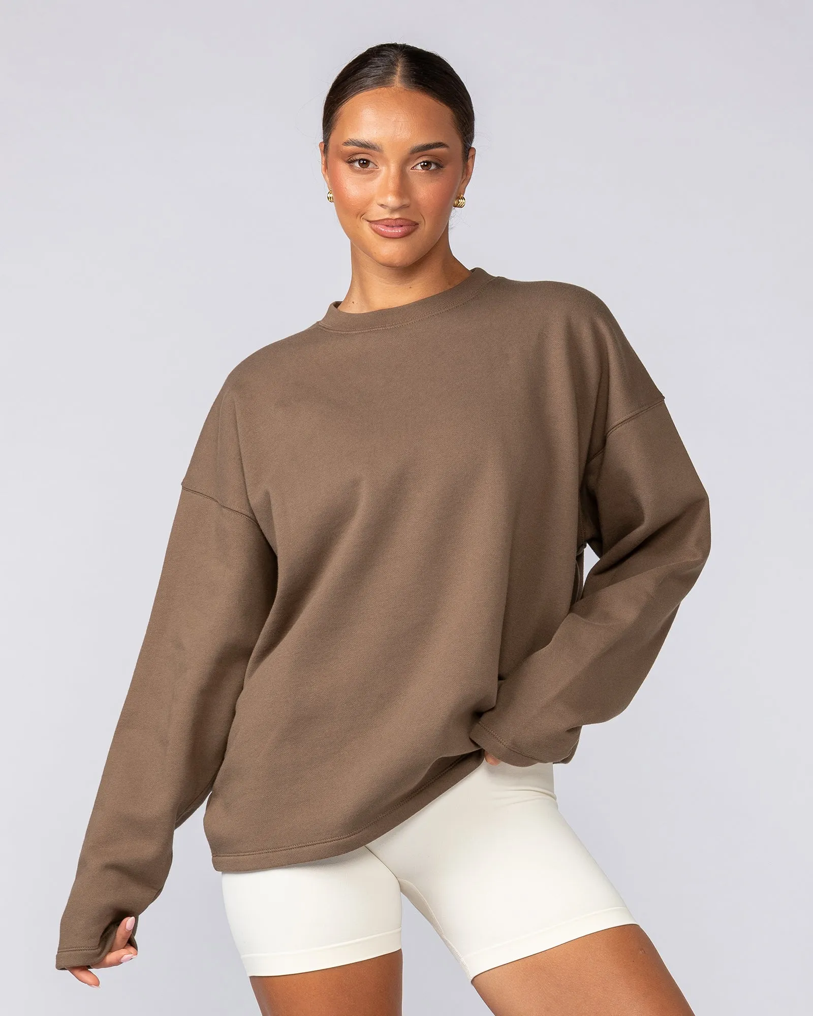 Muscle Nation | Lee Lem Crew Pullover - Washed Hazelnut