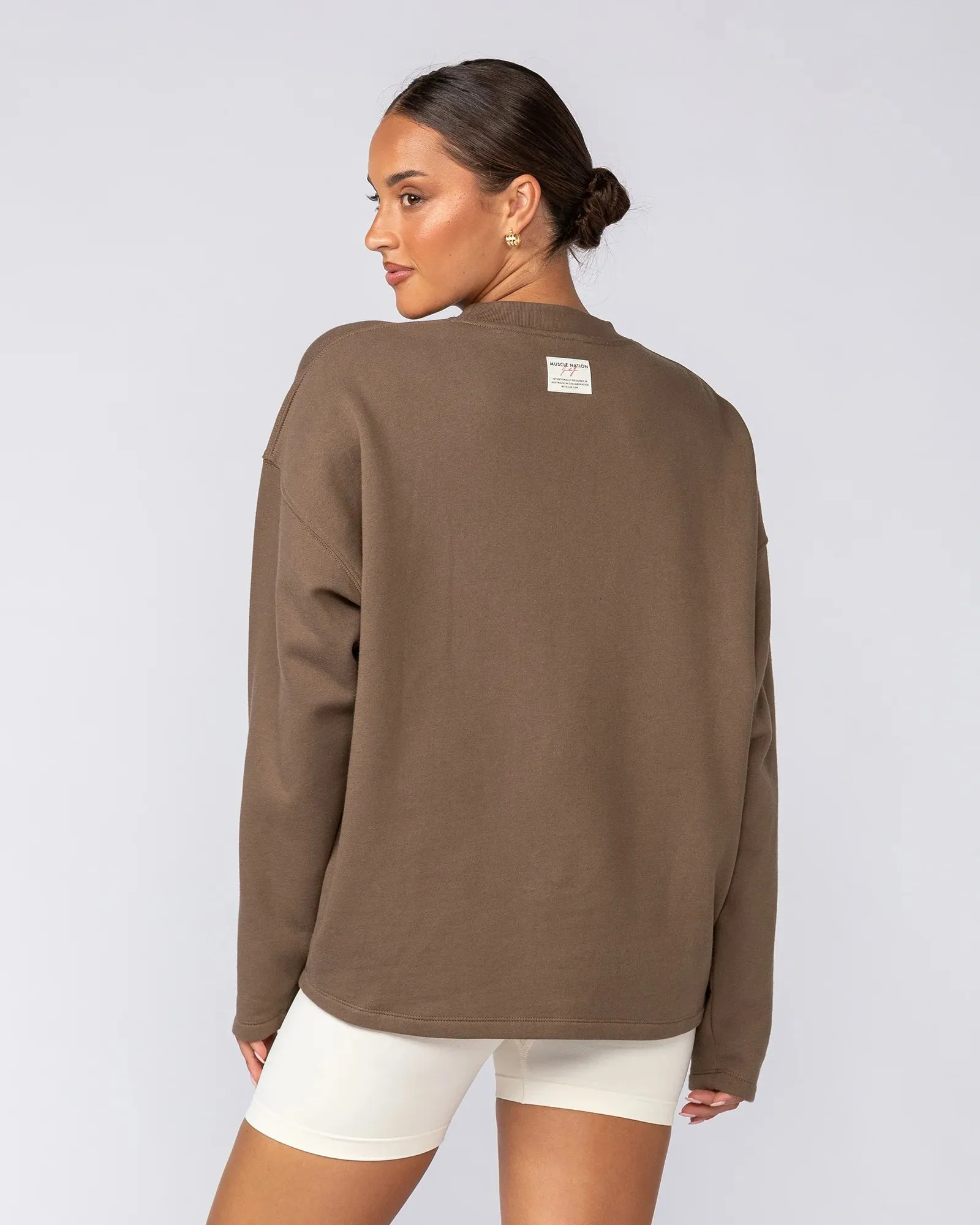 Muscle Nation | Lee Lem Crew Pullover - Washed Hazelnut