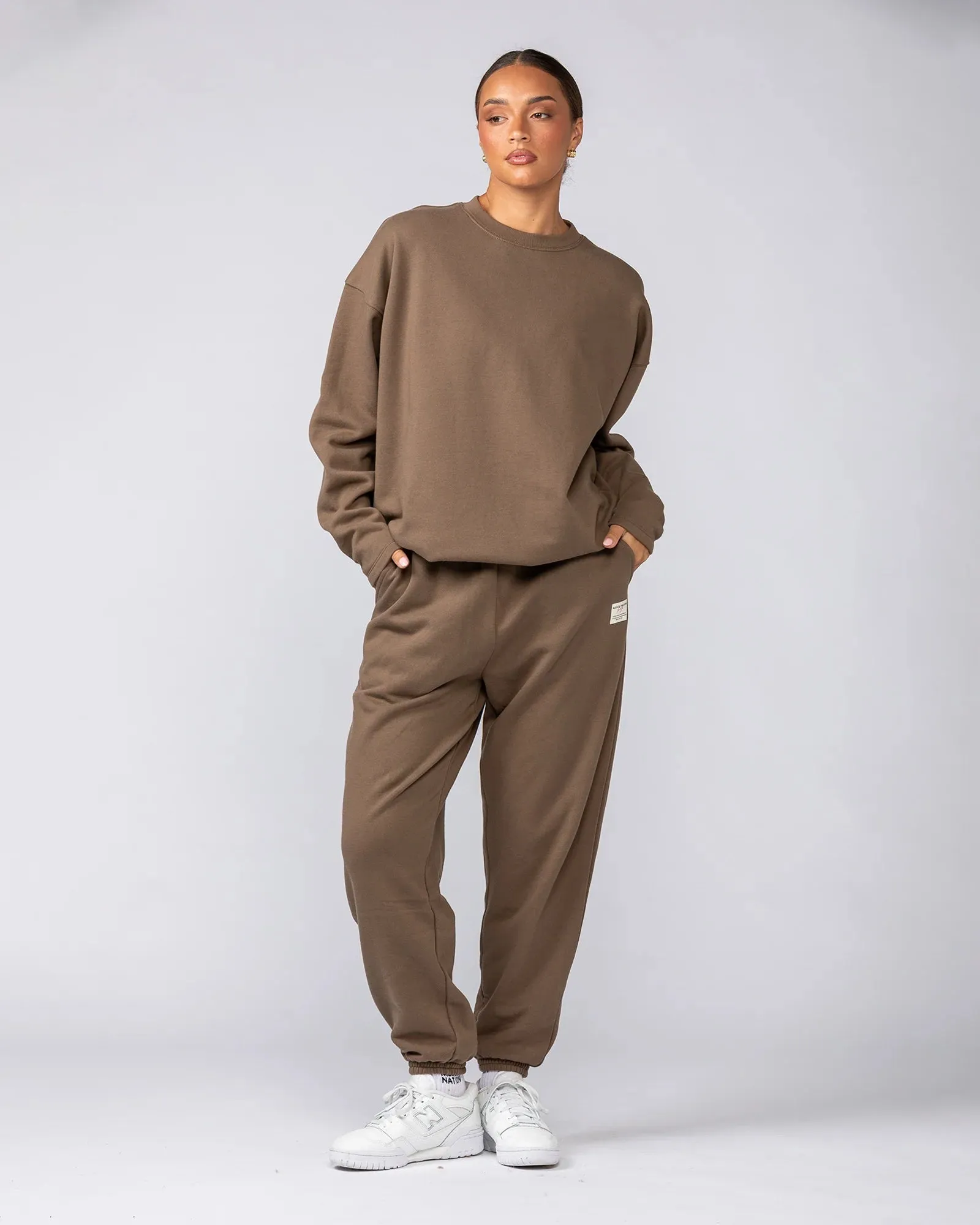Muscle Nation | Lee Lem Crew Pullover - Washed Hazelnut
