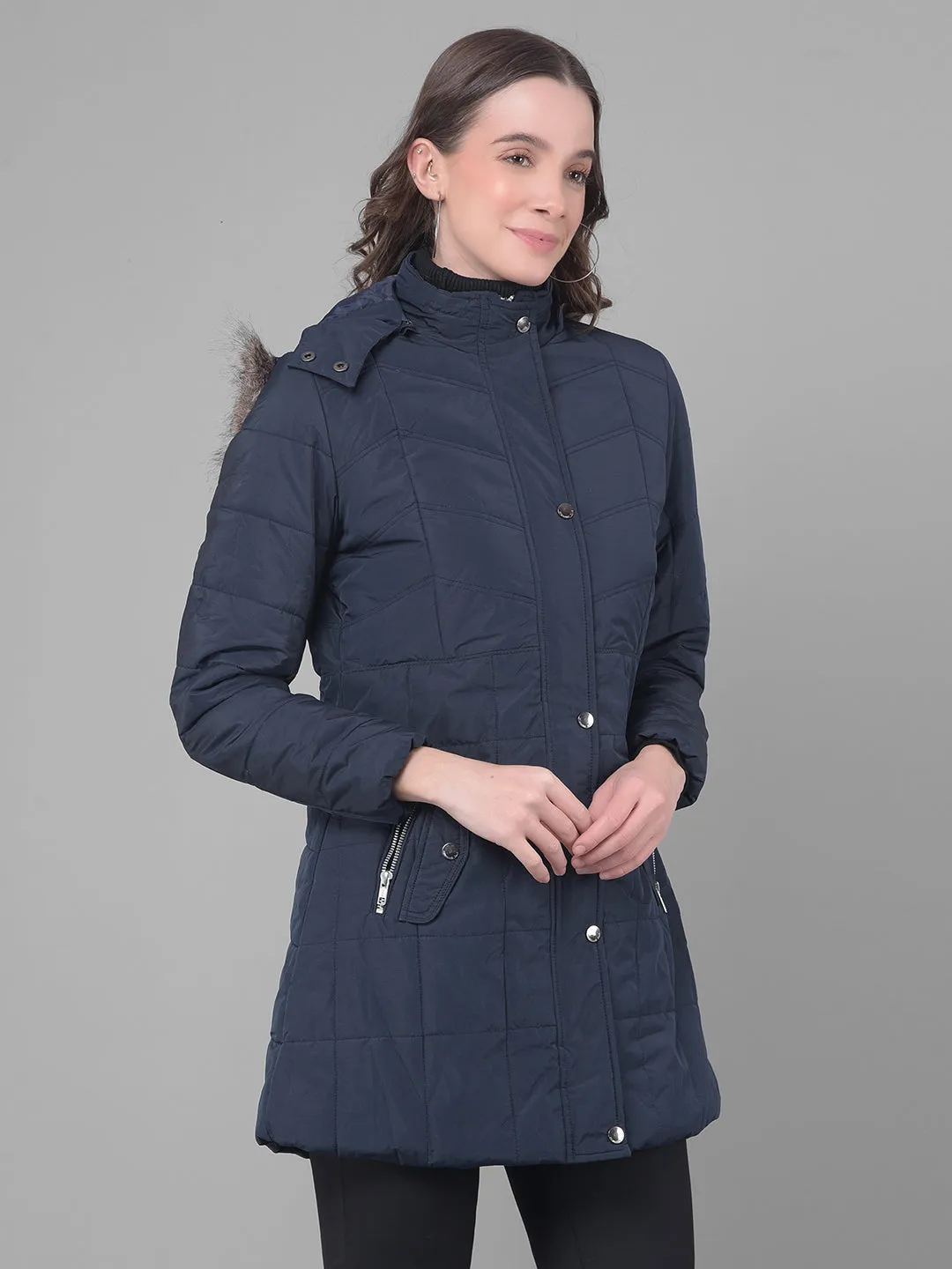 Navy Blue Puffer Jacket