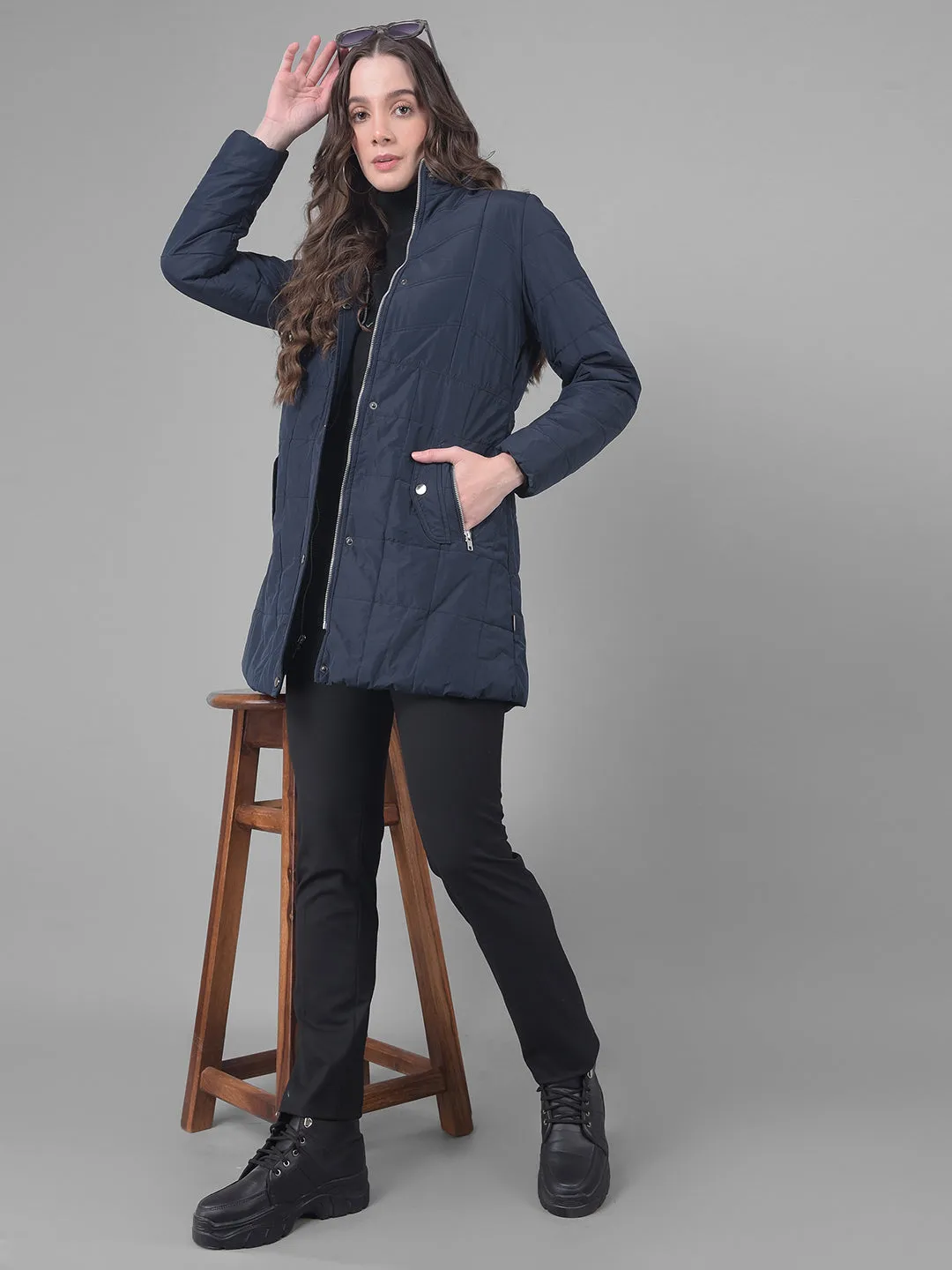 Navy Blue Puffer Jacket