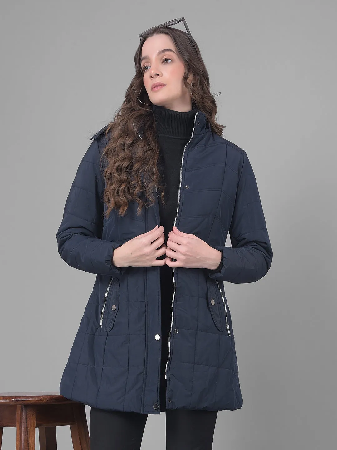 Navy Blue Puffer Jacket